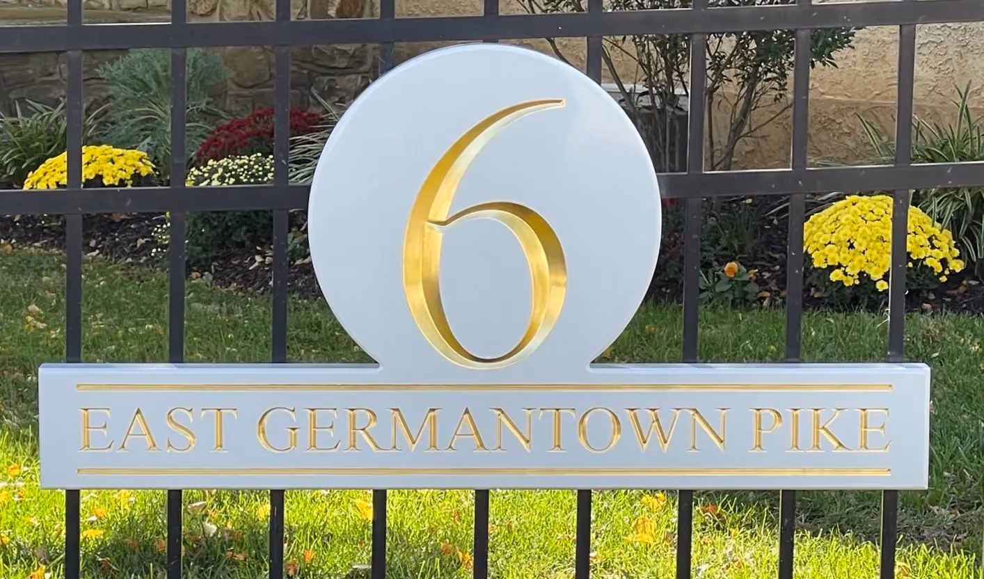 Carved HDU sign with gold leaf