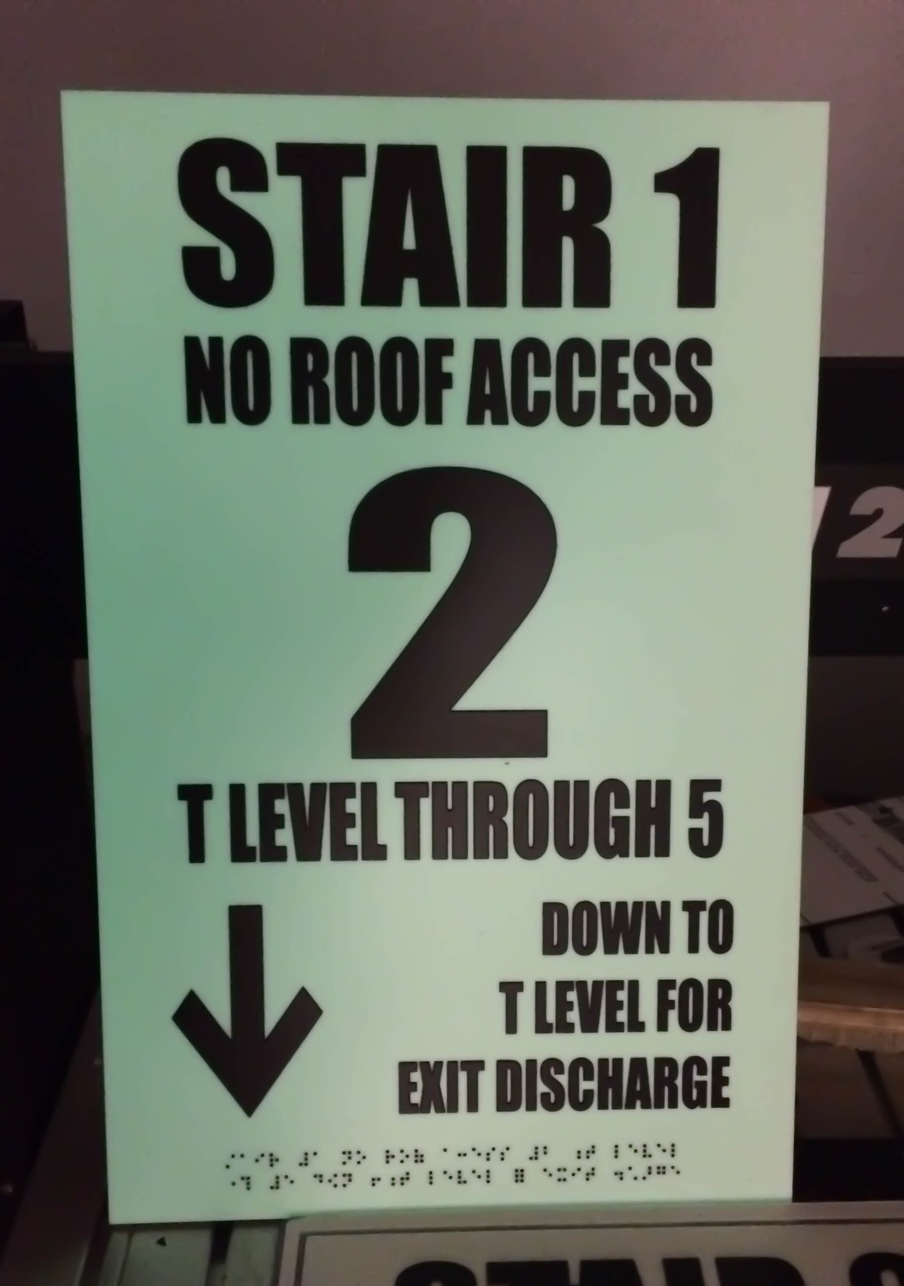 ADA stairwell ID noting roof access