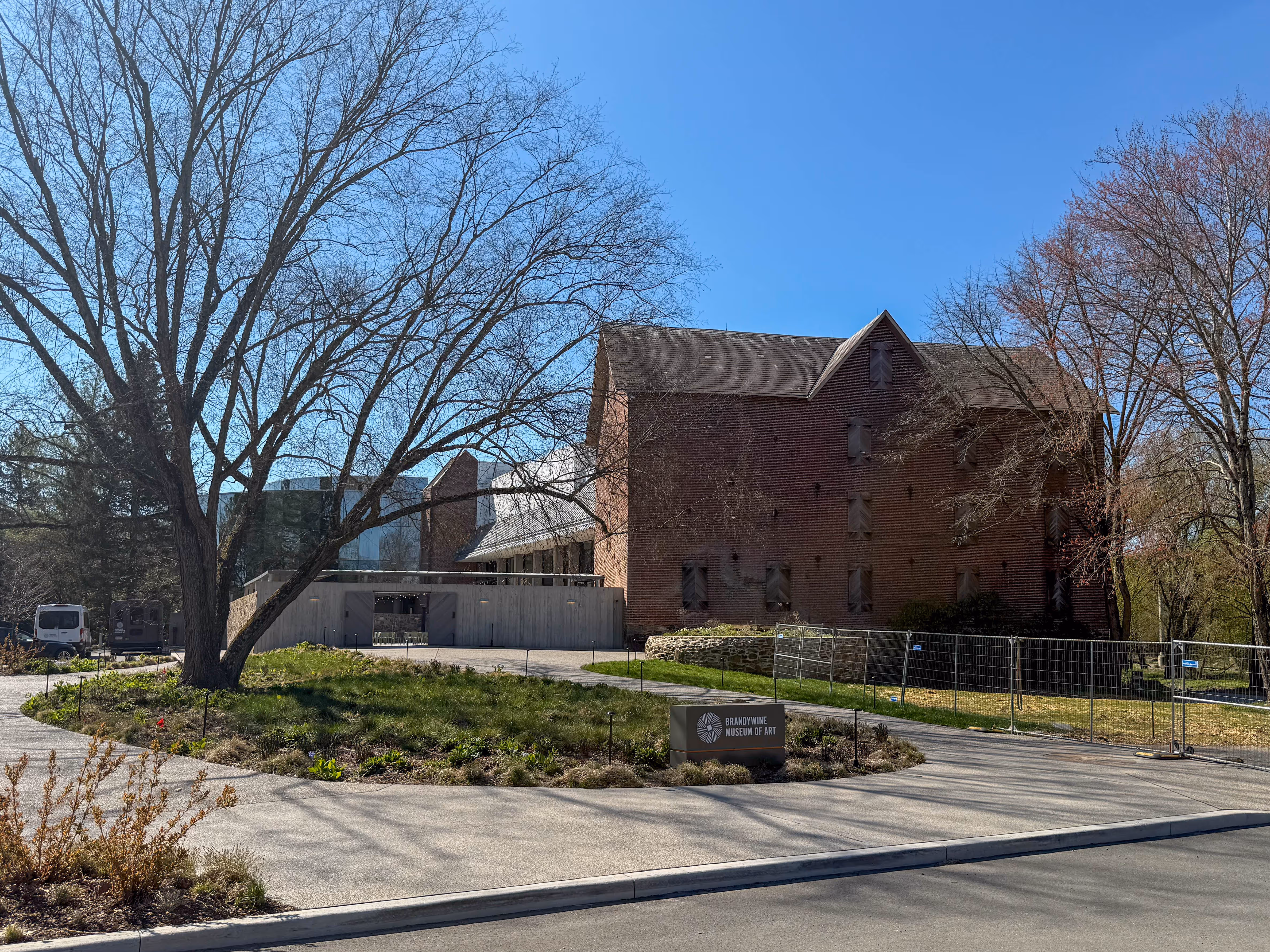 Exterior of Brandywine Museum of Art at 1 Hoffmans Mill Road in Chadds Ford, Pennsylvania serving the local community