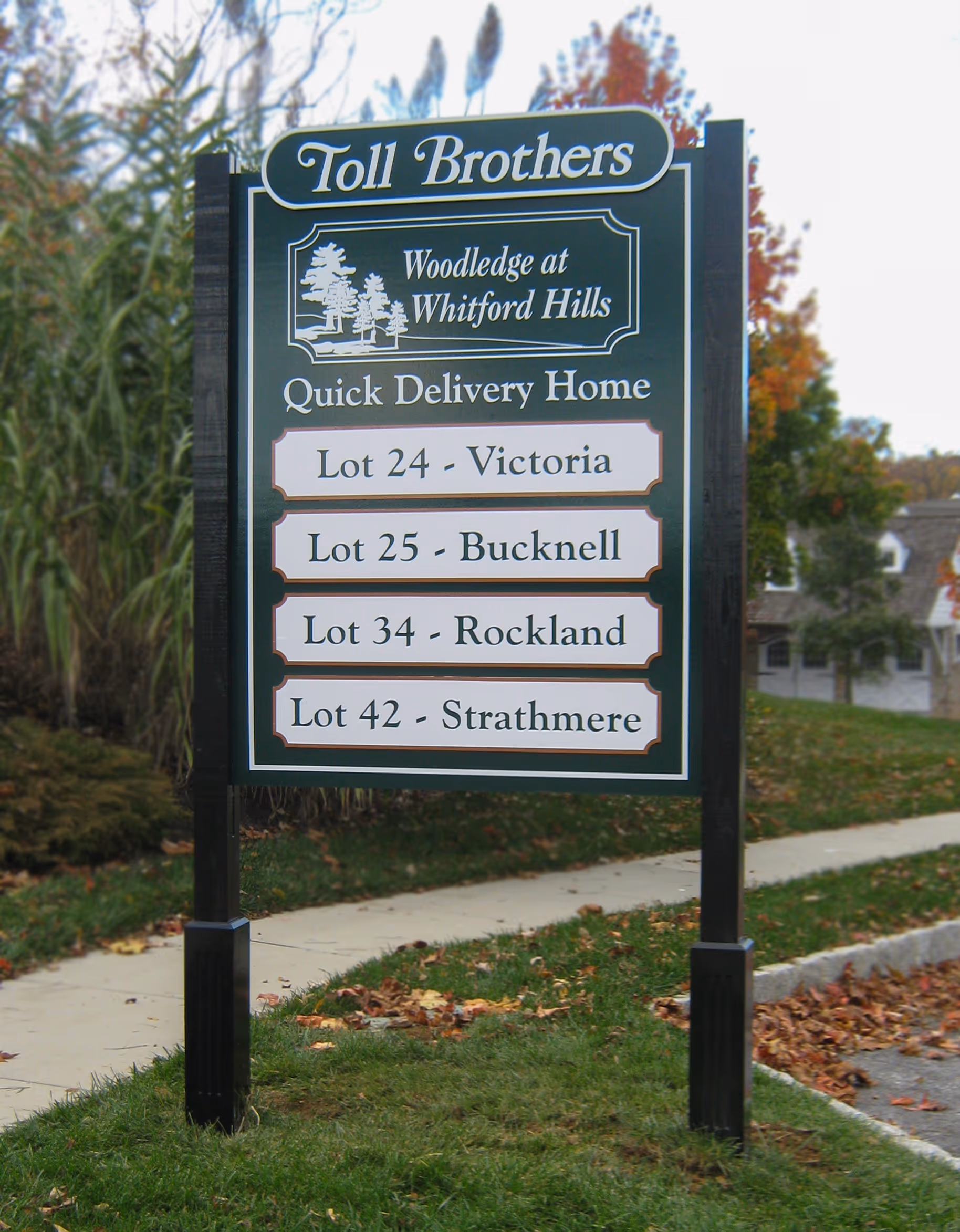 Large Toll Brothers post and panel sign