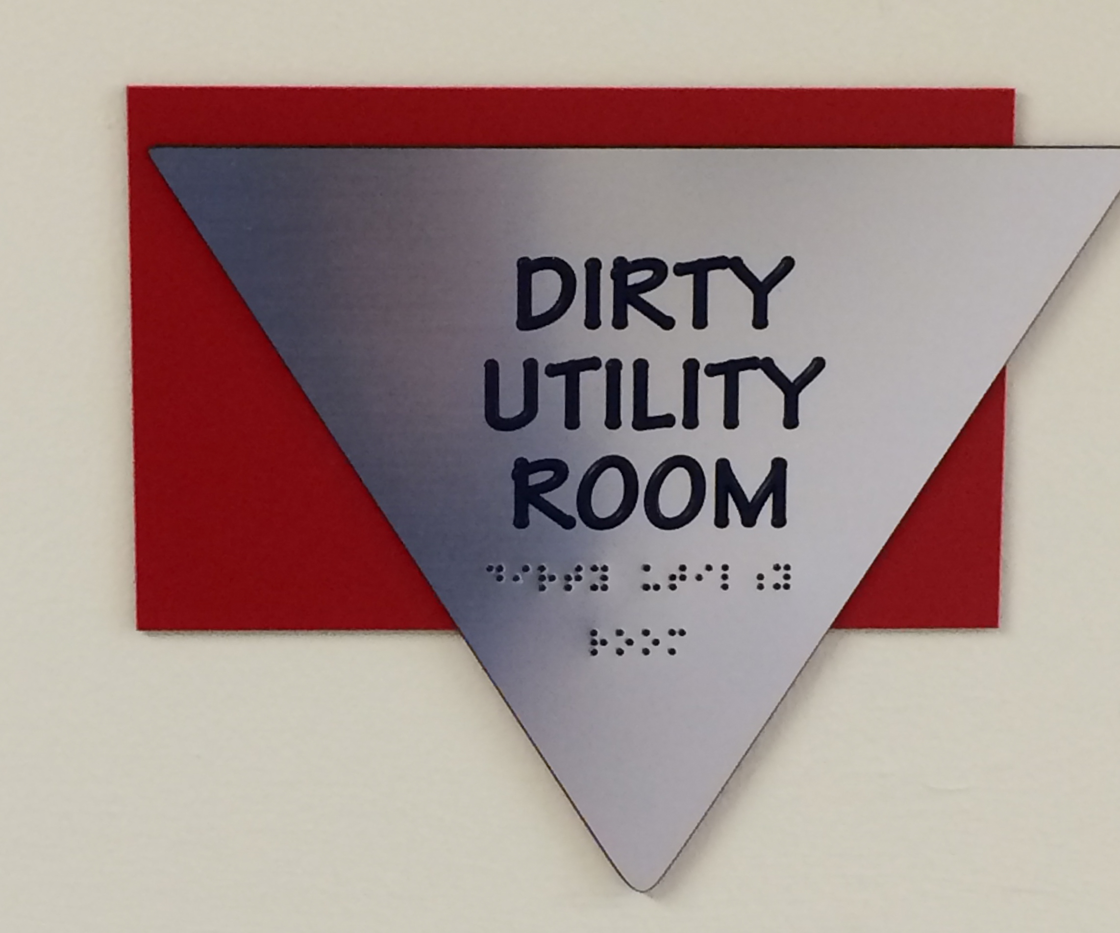 Dirty utility room ADA sign