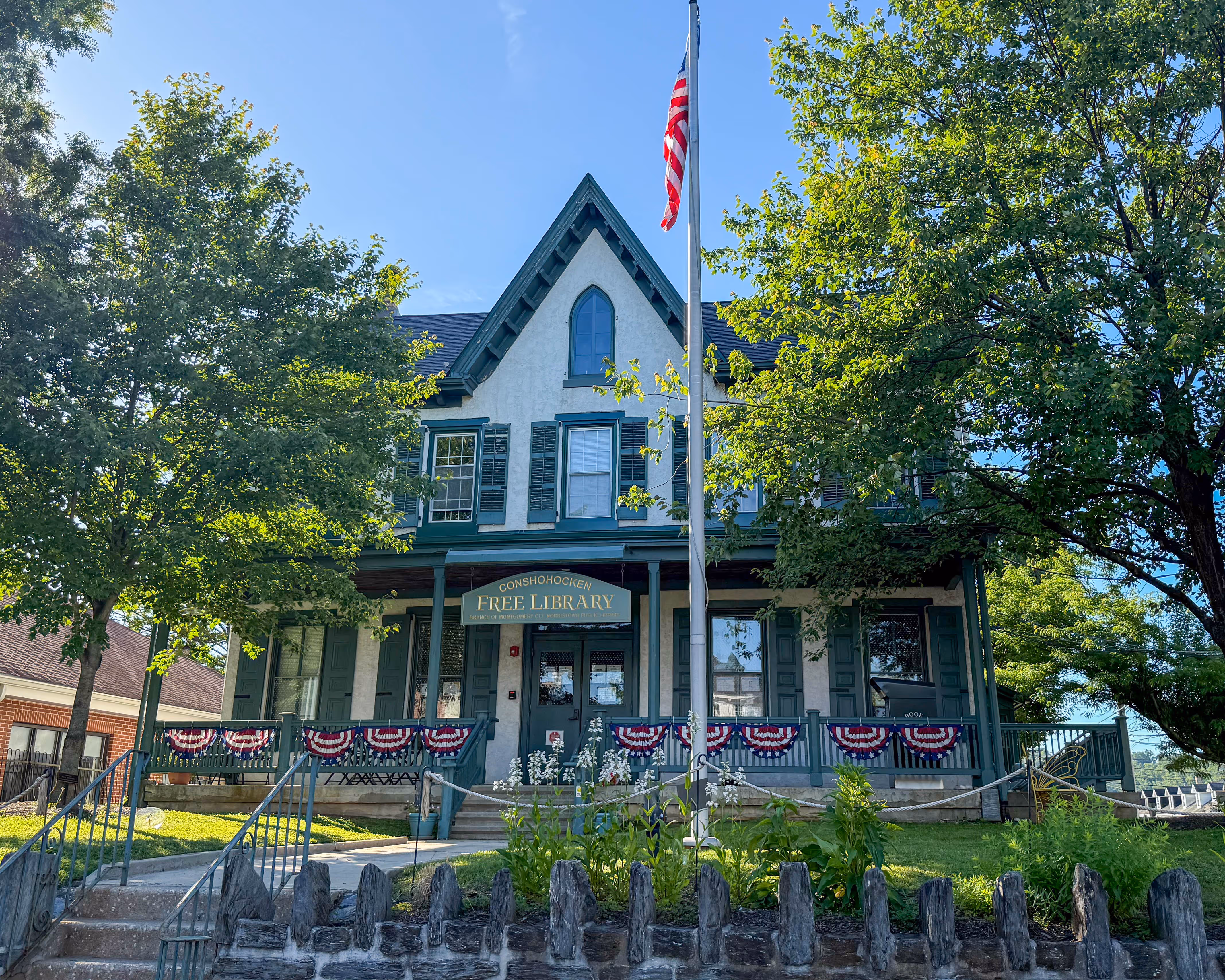 Conshohocken Free Library at 301 Fayette Street in Conshohocken, Pennsylvania serving the local community