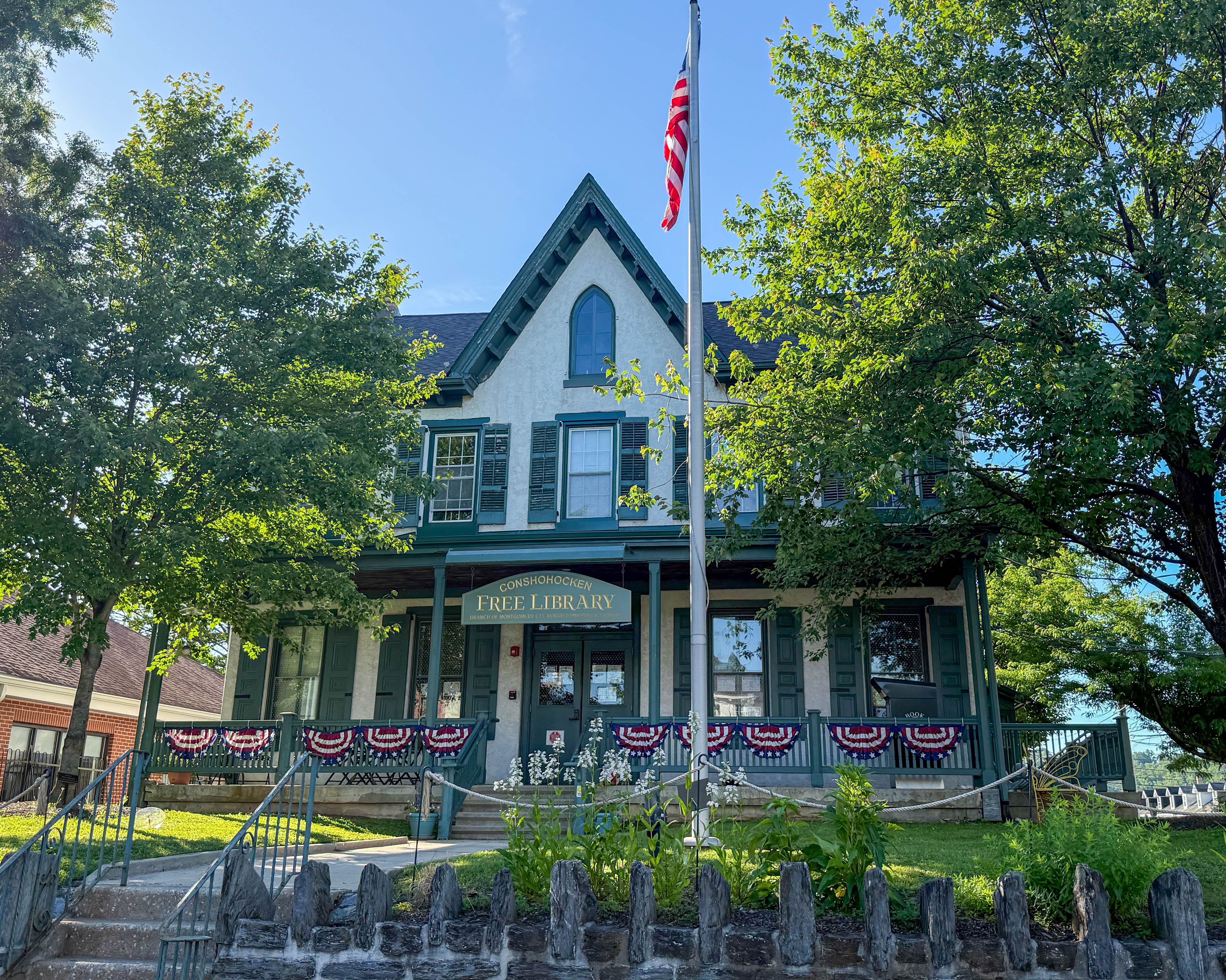Conshohocken Free Library at 301 Fayette Street in Conshohocken, Pennsylvania serving the local community
