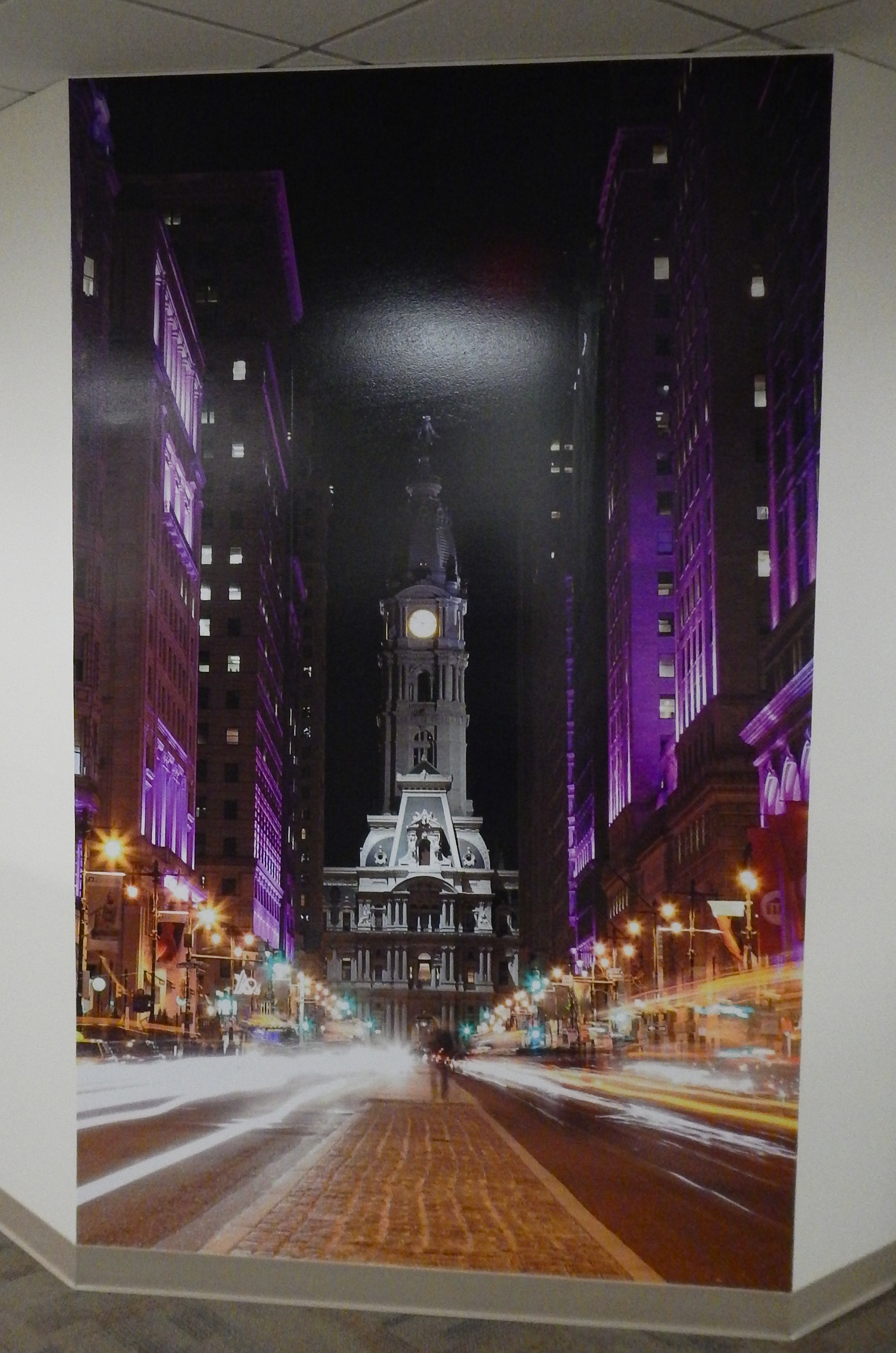 Large vinyl wall mural of City Hall