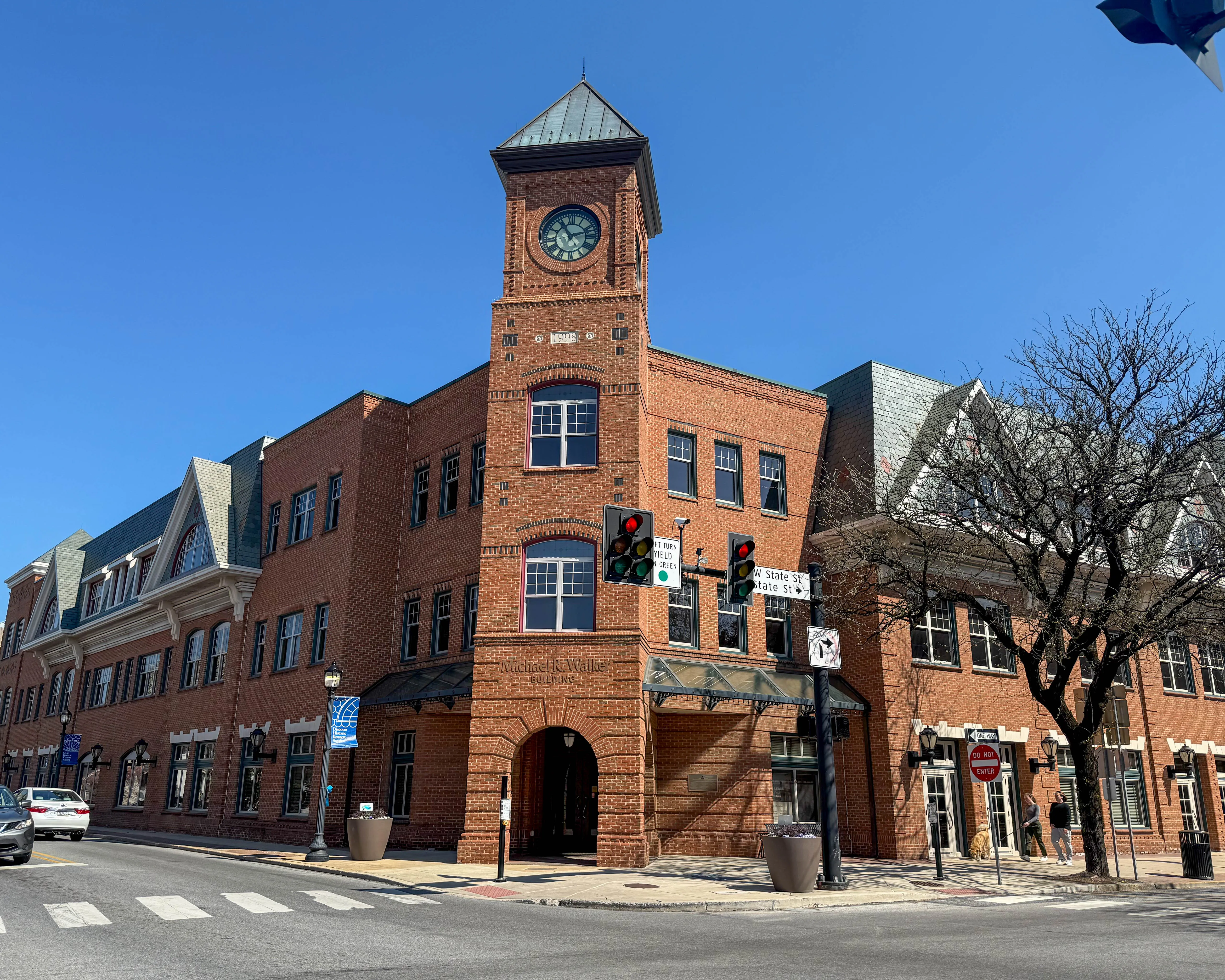 Kennett Square clock tower at State and Union Streets in Kennett Square, Pennsylvania serving the local community