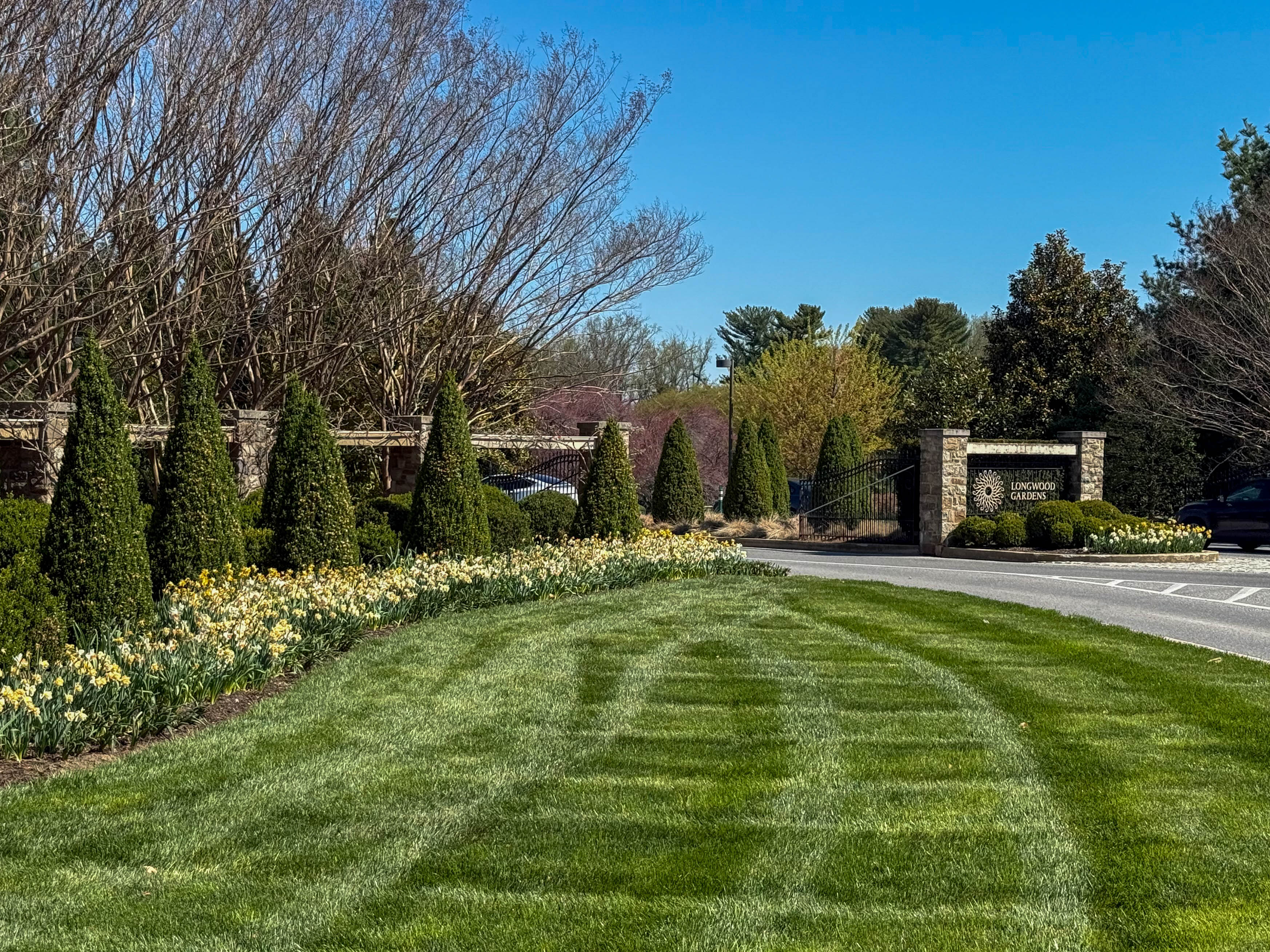 Front gate of Longwood Gardens at 1001 Longwood Road in Kennett Square, Pennsylvania serving the local community
