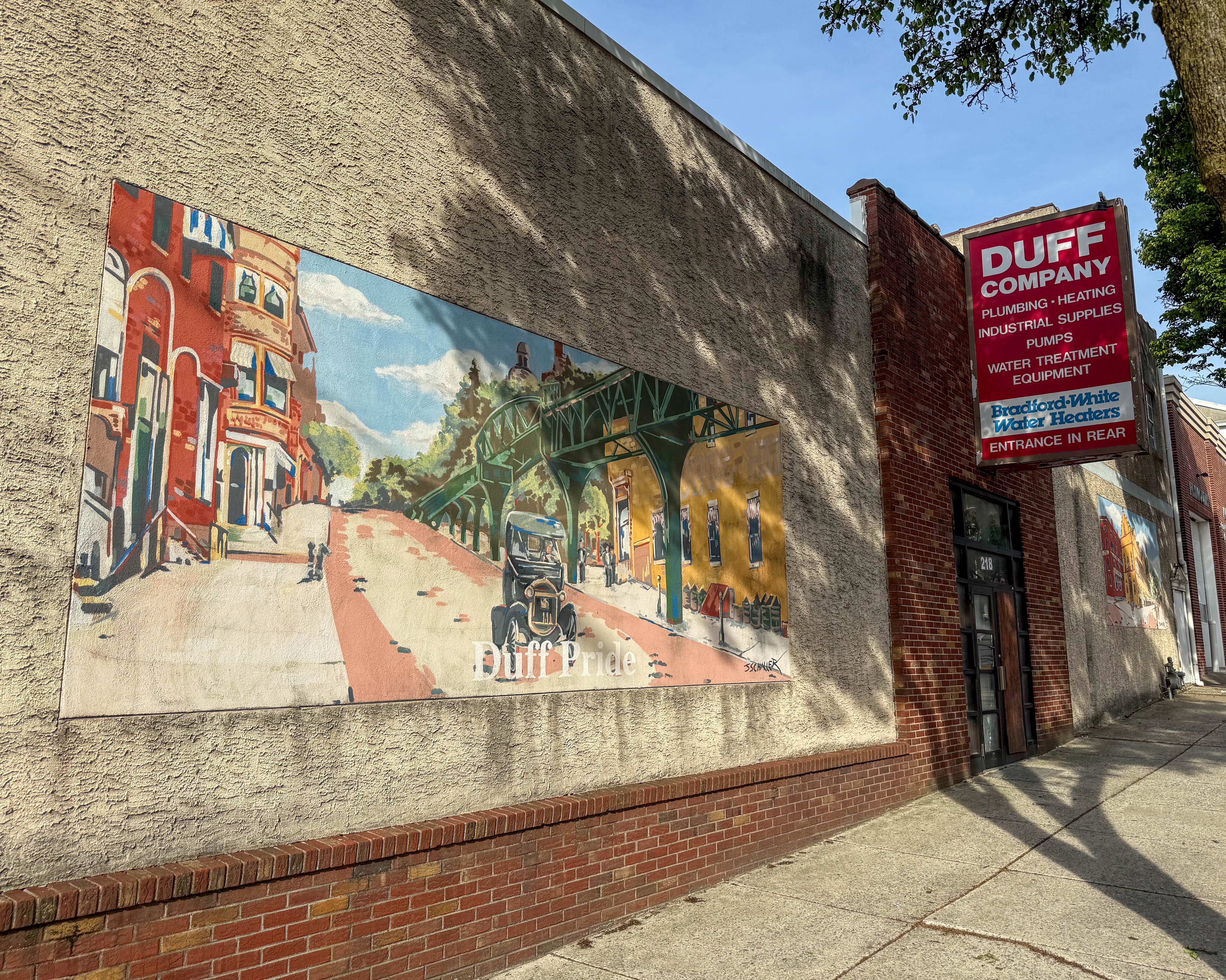 Duff Company Mural at 218 E Main Street in Norristown, Pennsylvania serving the local community