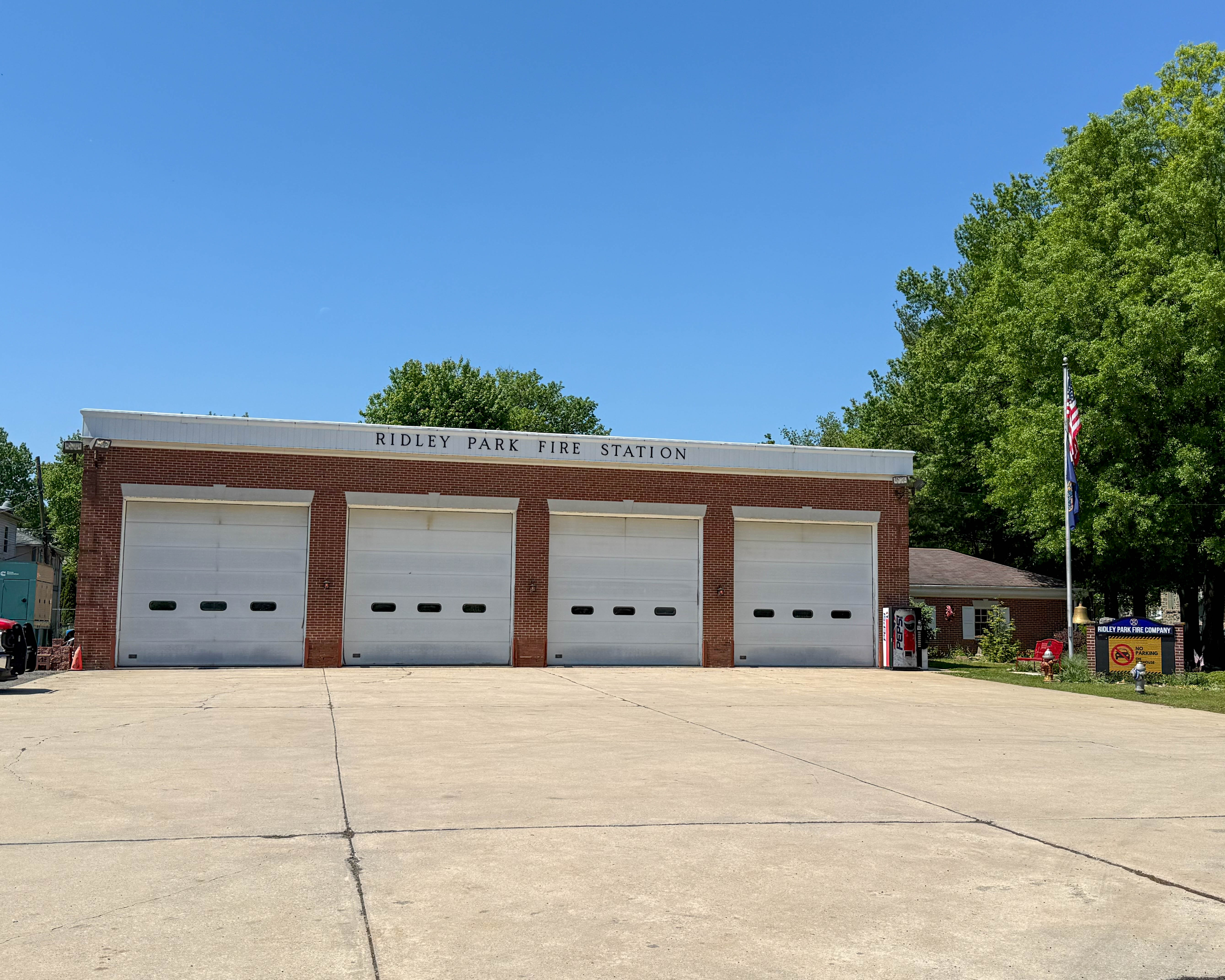 Ridley Park Fire Station at 102 E Ward Avenue in Ridley Park, Pennsylvania serving the local community