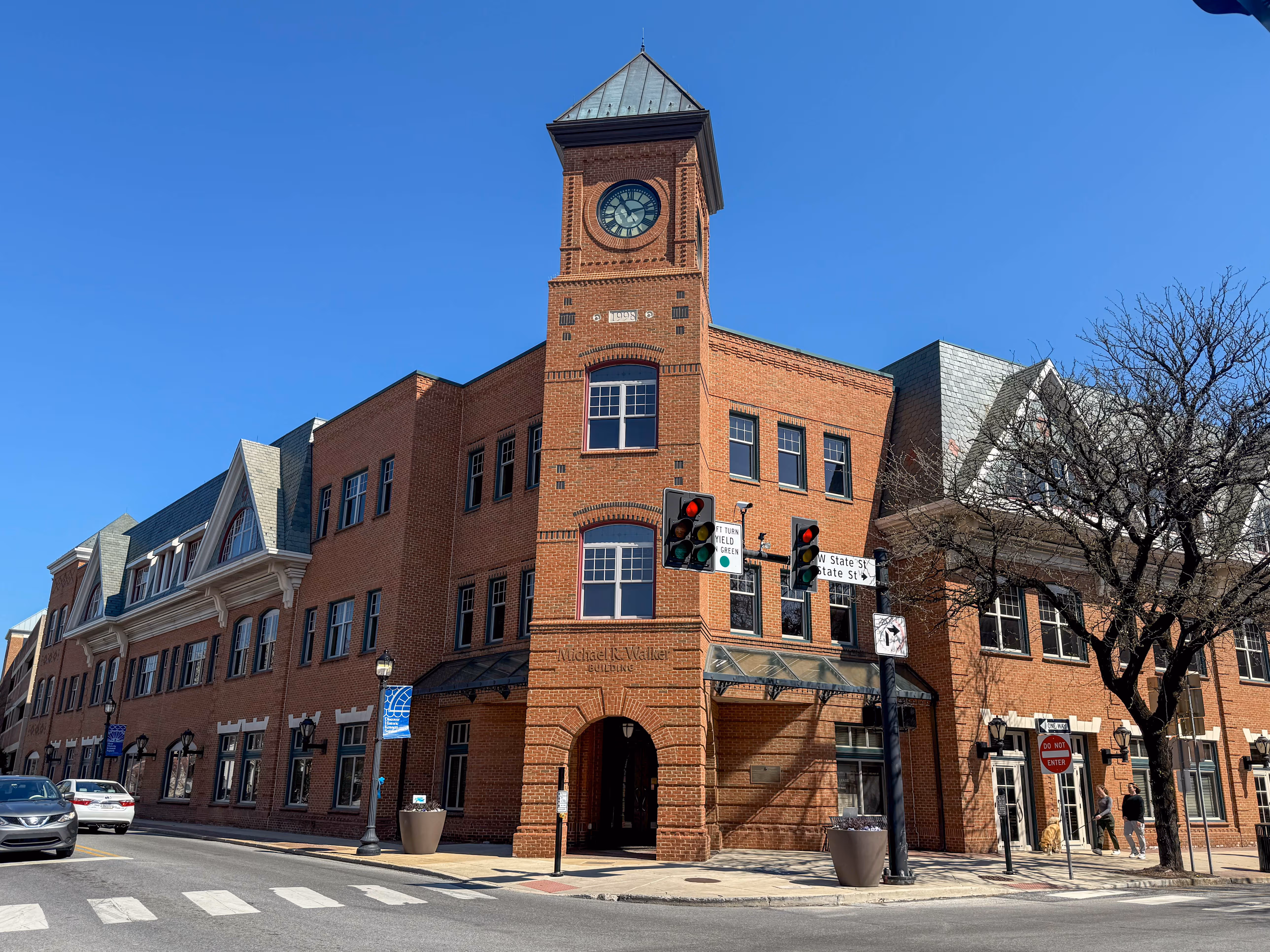 Kennett Square clock tower at State and Union Streets in Kennett Square, Pennsylvania serving the local community