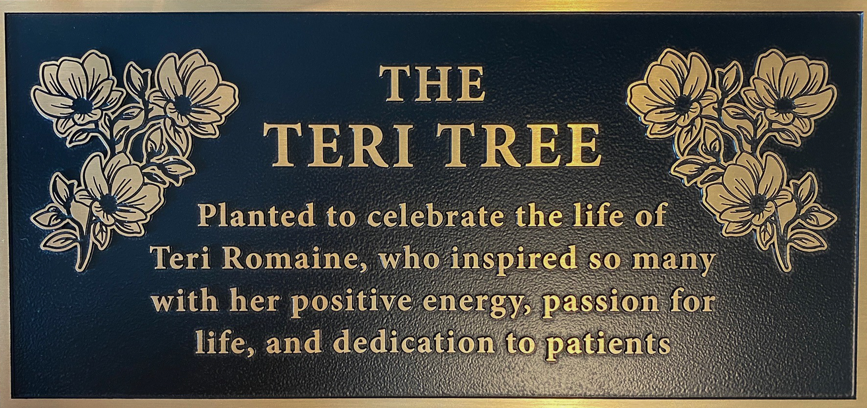Precision-tooled bronze plaque for a tree dedication