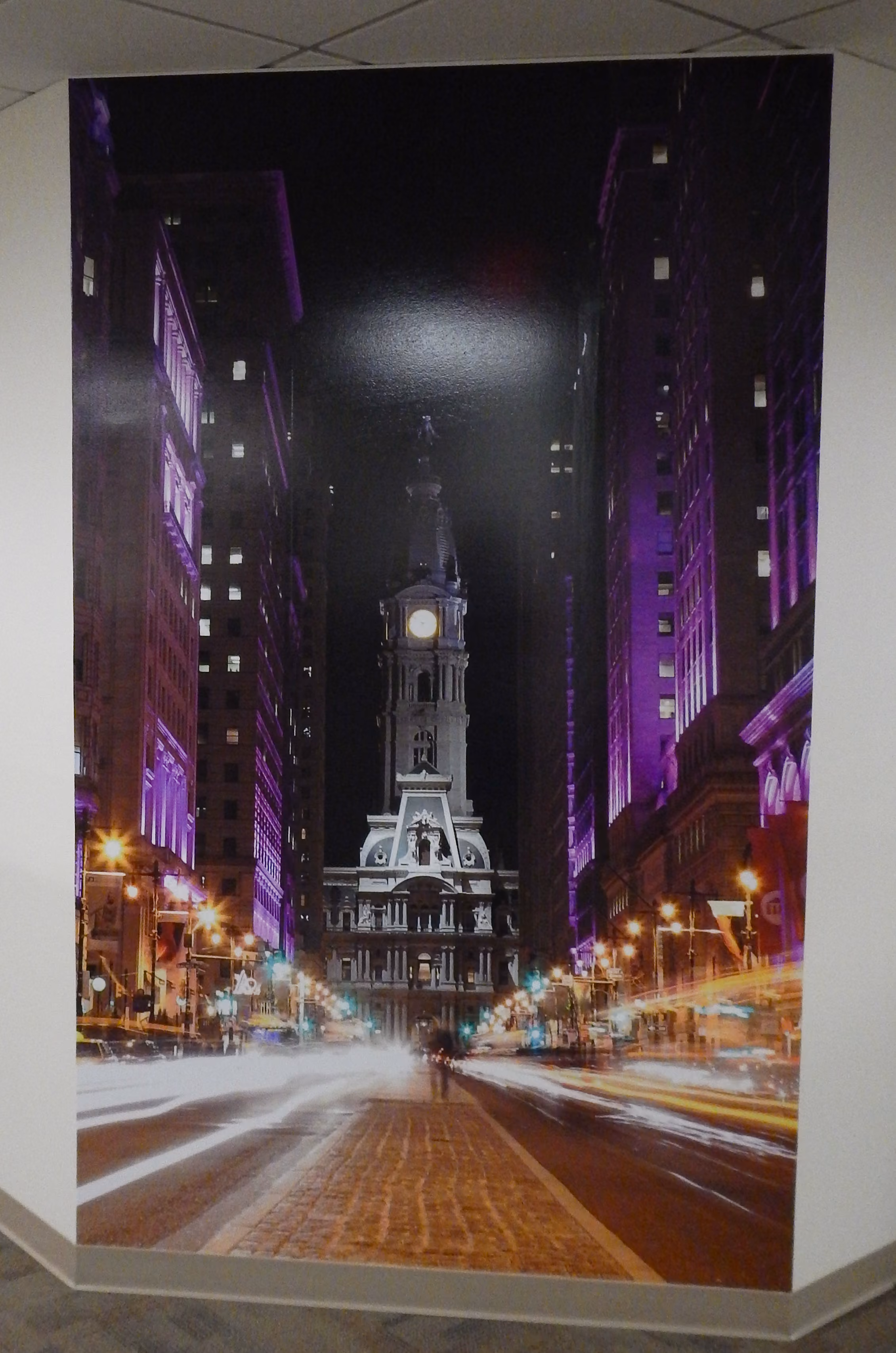 Large vinyl graphic of Philadelphia's City Hall