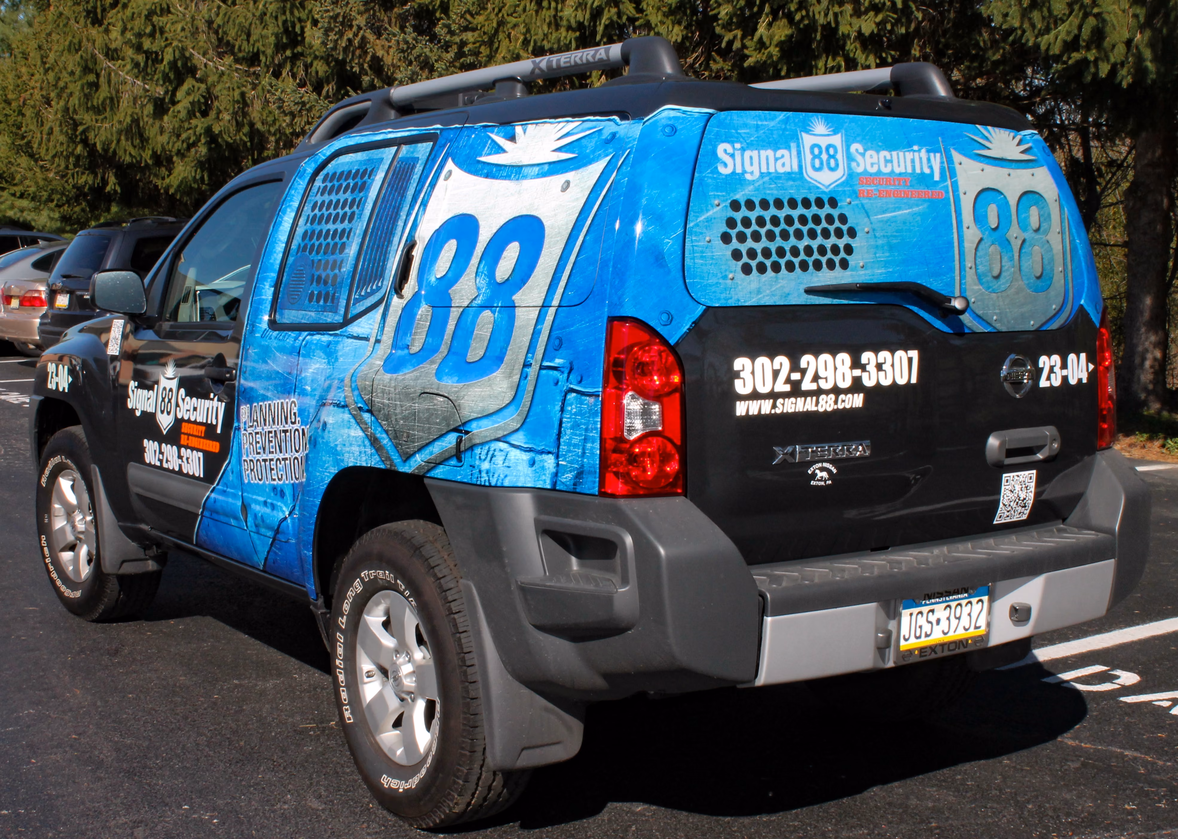 Full vehicle wrap on a black SUV