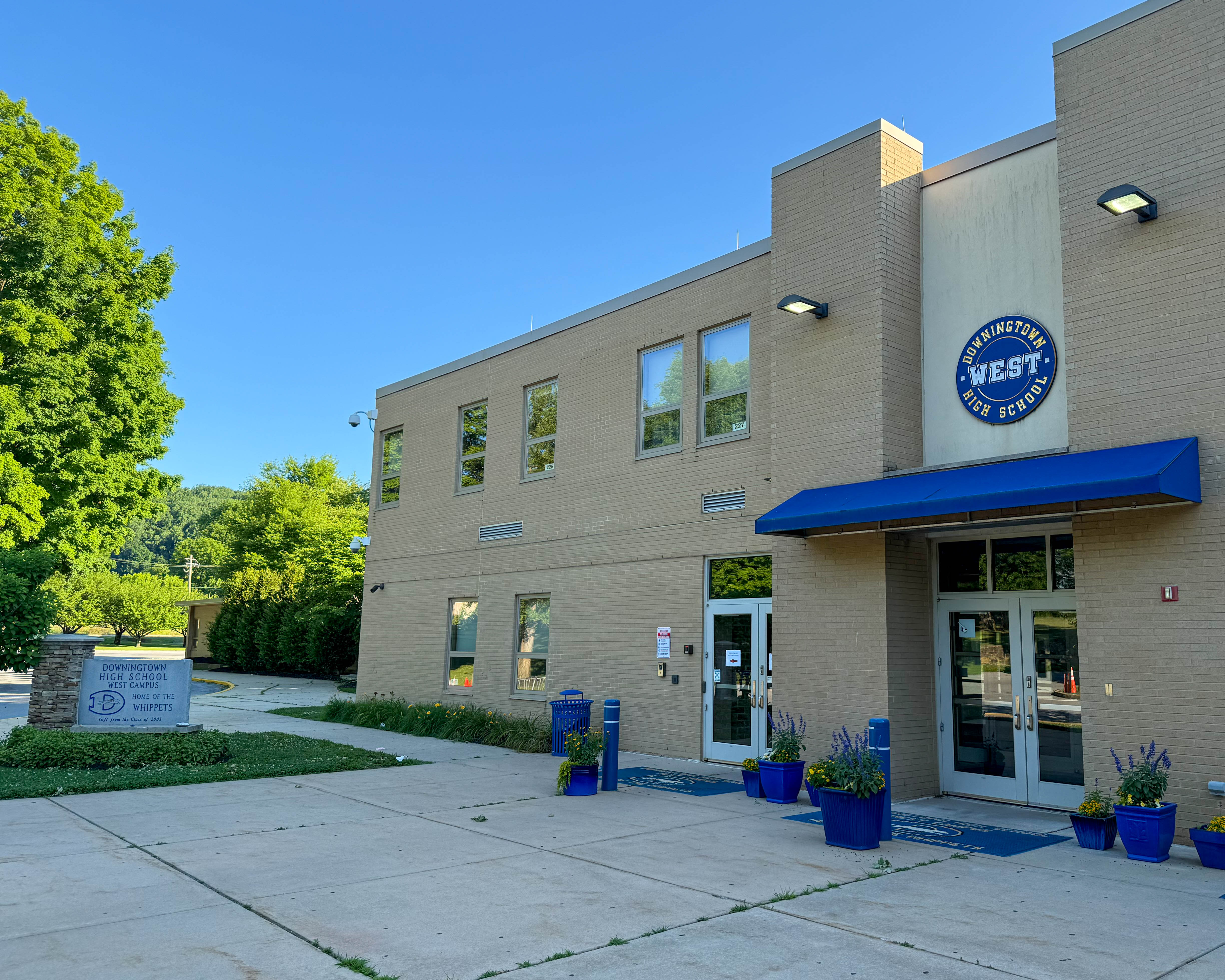 Downingtown West High School at 445 Manor Avenue in Downingtown, Pennsylvania serving the local community
