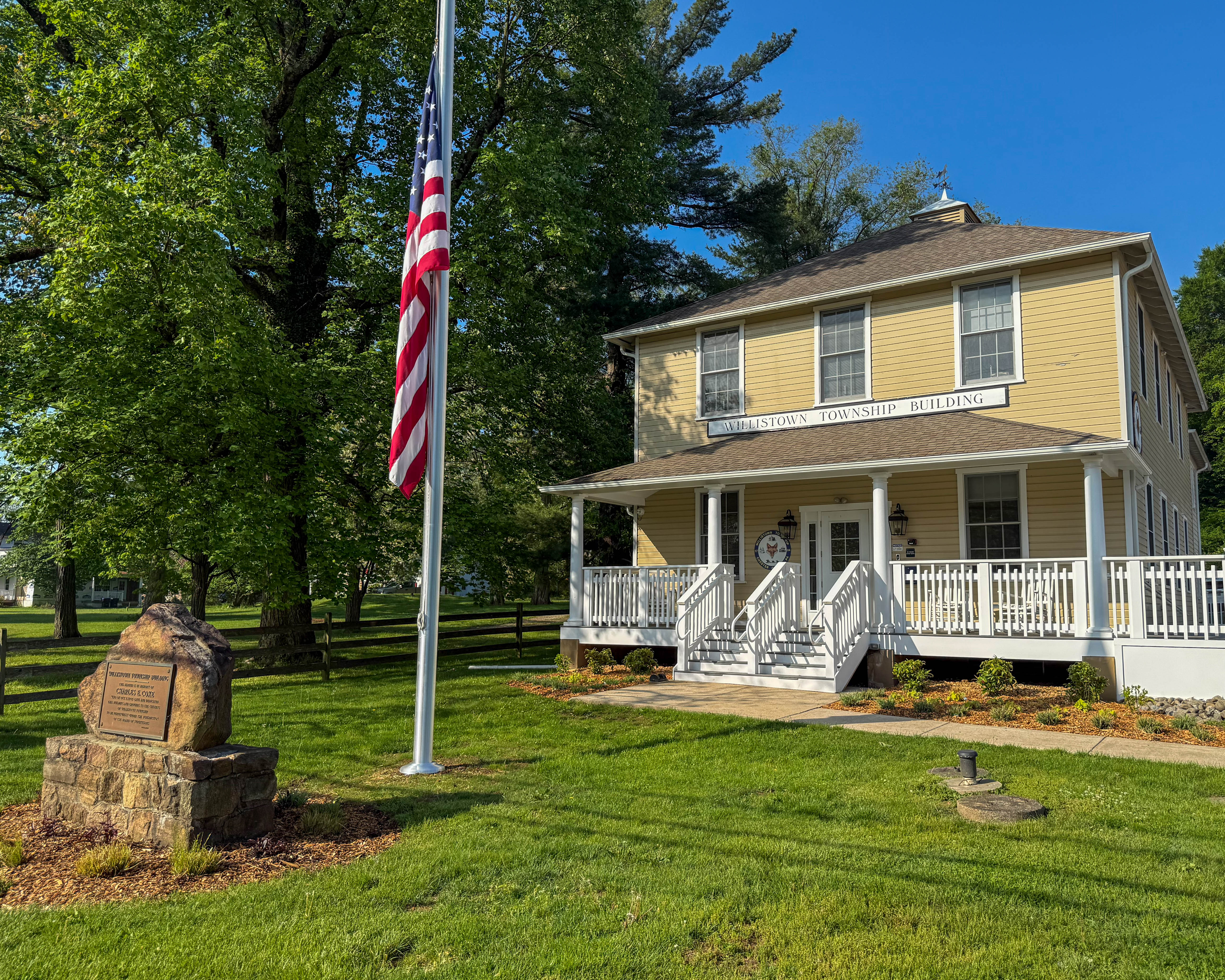 Willistown Township Building at 688 Sugartown Road in Willistown Township, Pennsylvania serving the local community