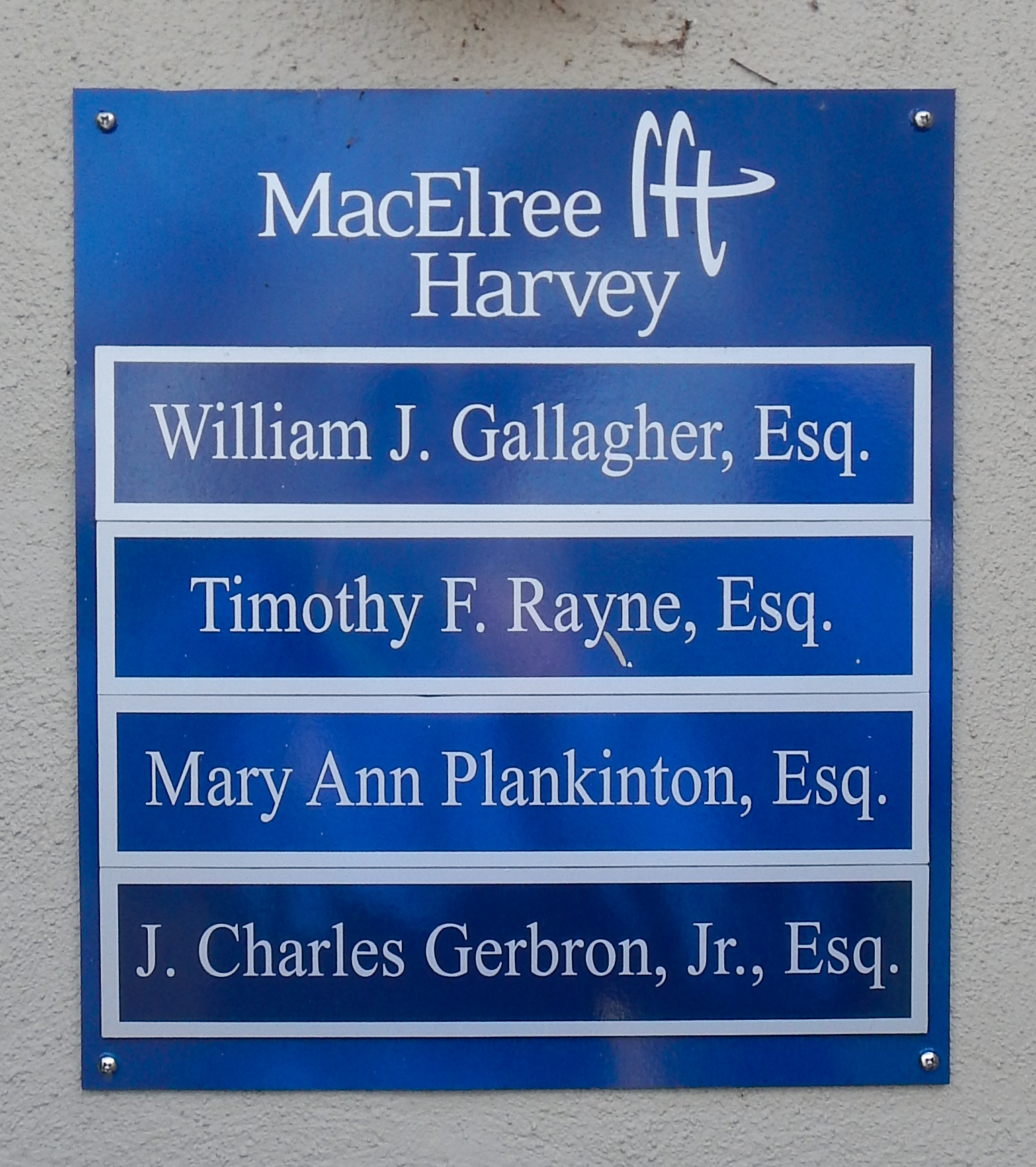 Suite directory for a law practice