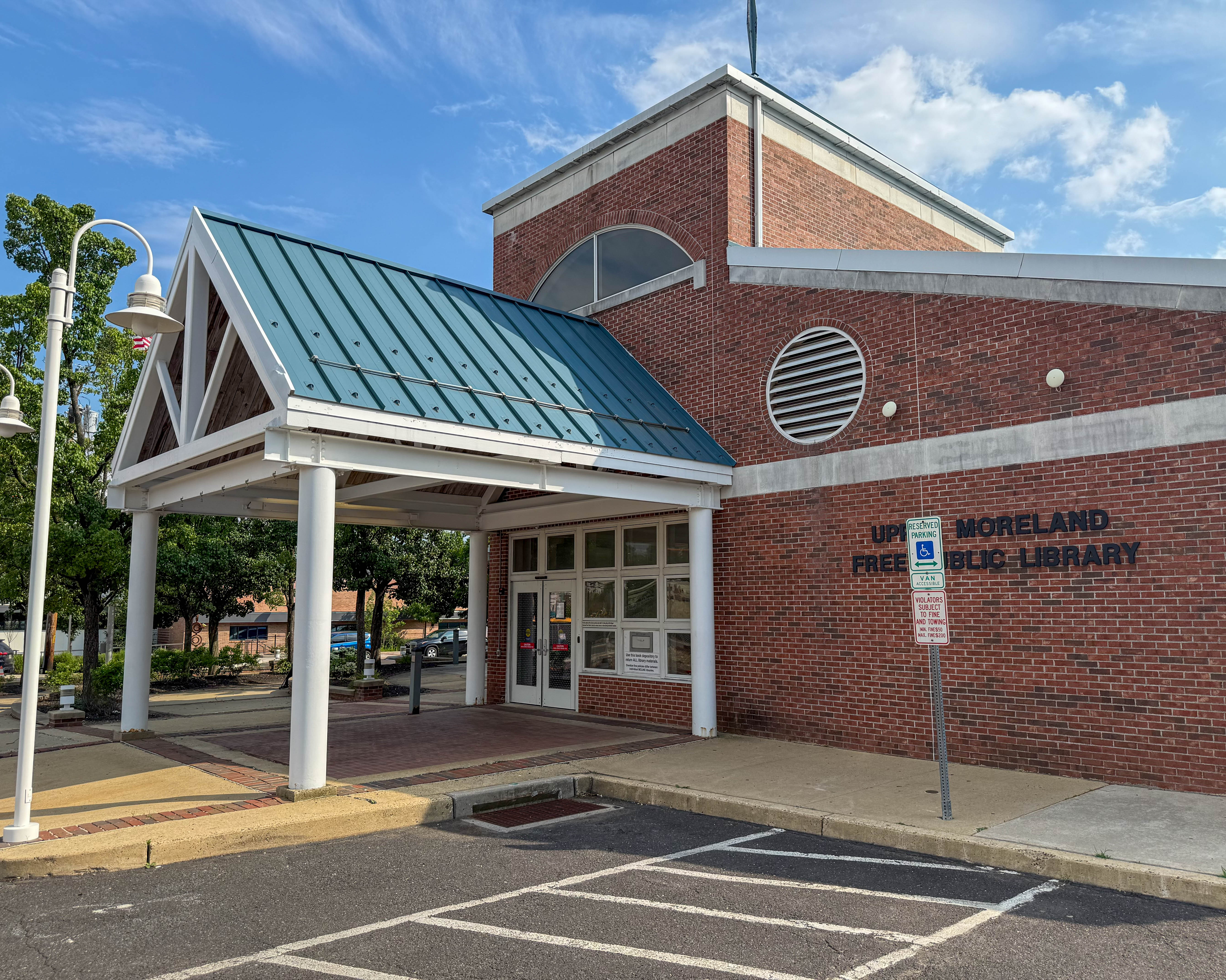 Upper Moreland Free Public Library at 109 Park Avenue in Willow Grove, PA serving the local community