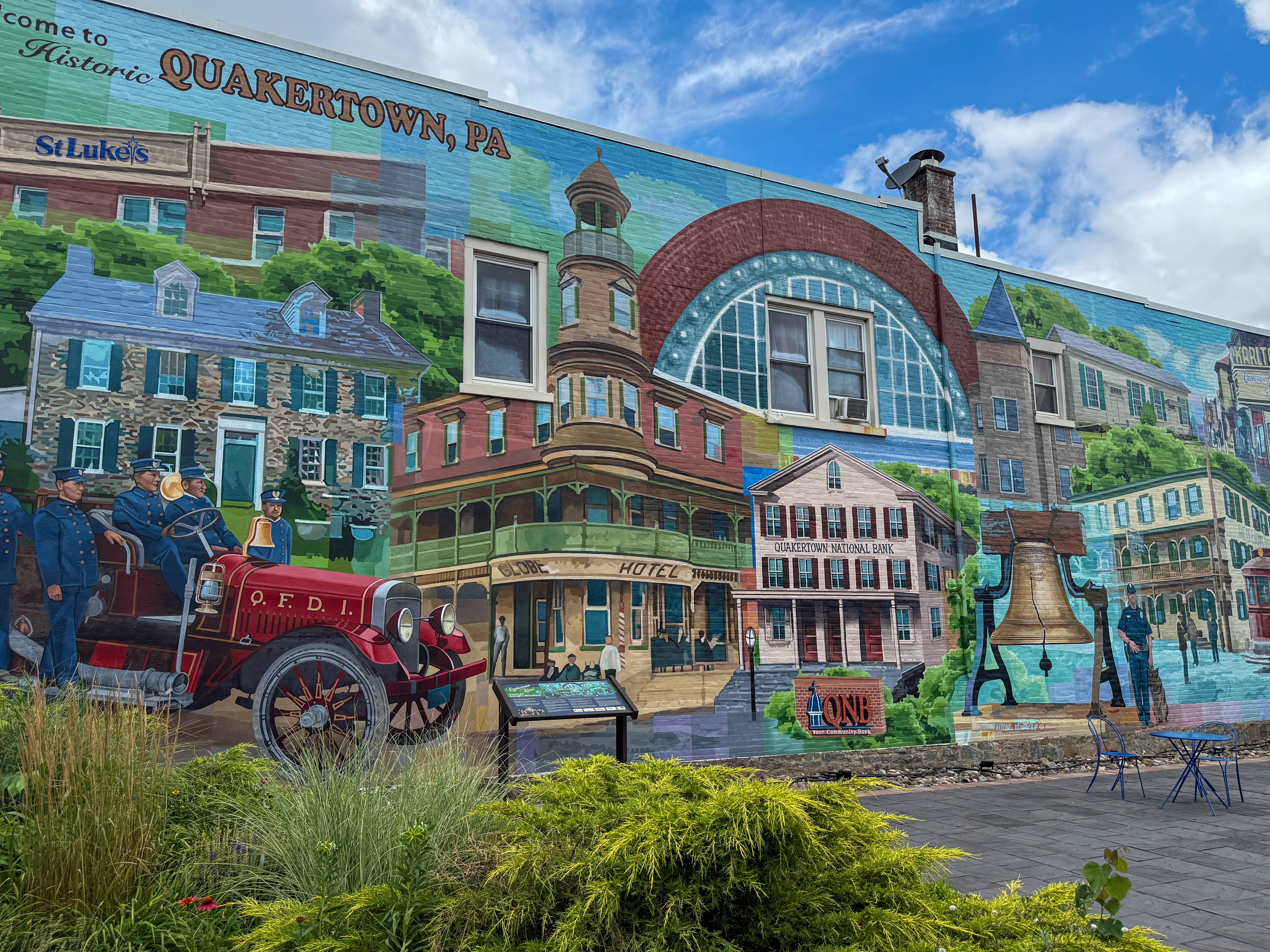 Historic Quakertown Mural at Front and Broad Streets in Quakertown, PA serving the local community