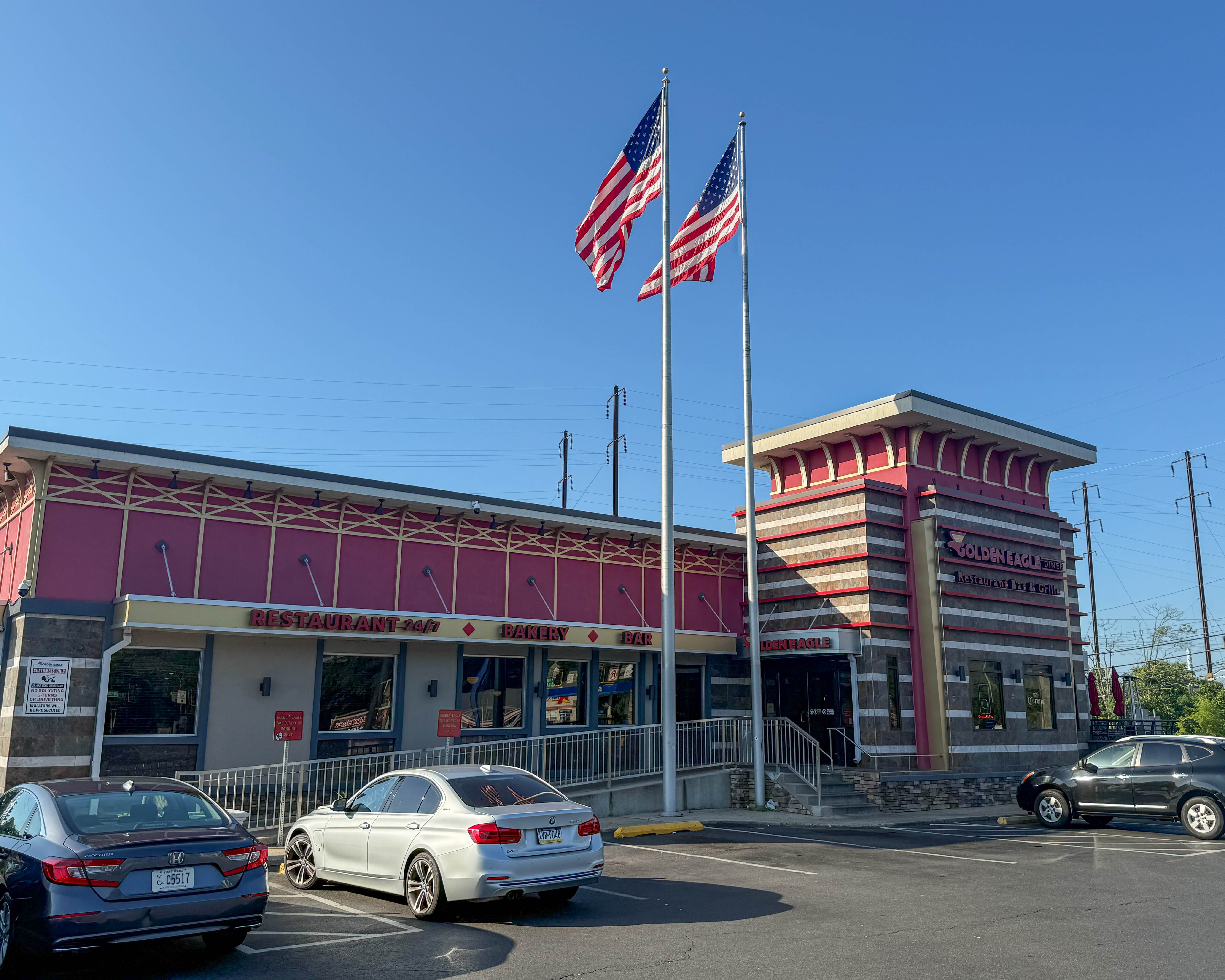 Original Golden Eagle Diner at 300 Bath Road in Bristol, PA serving the local community