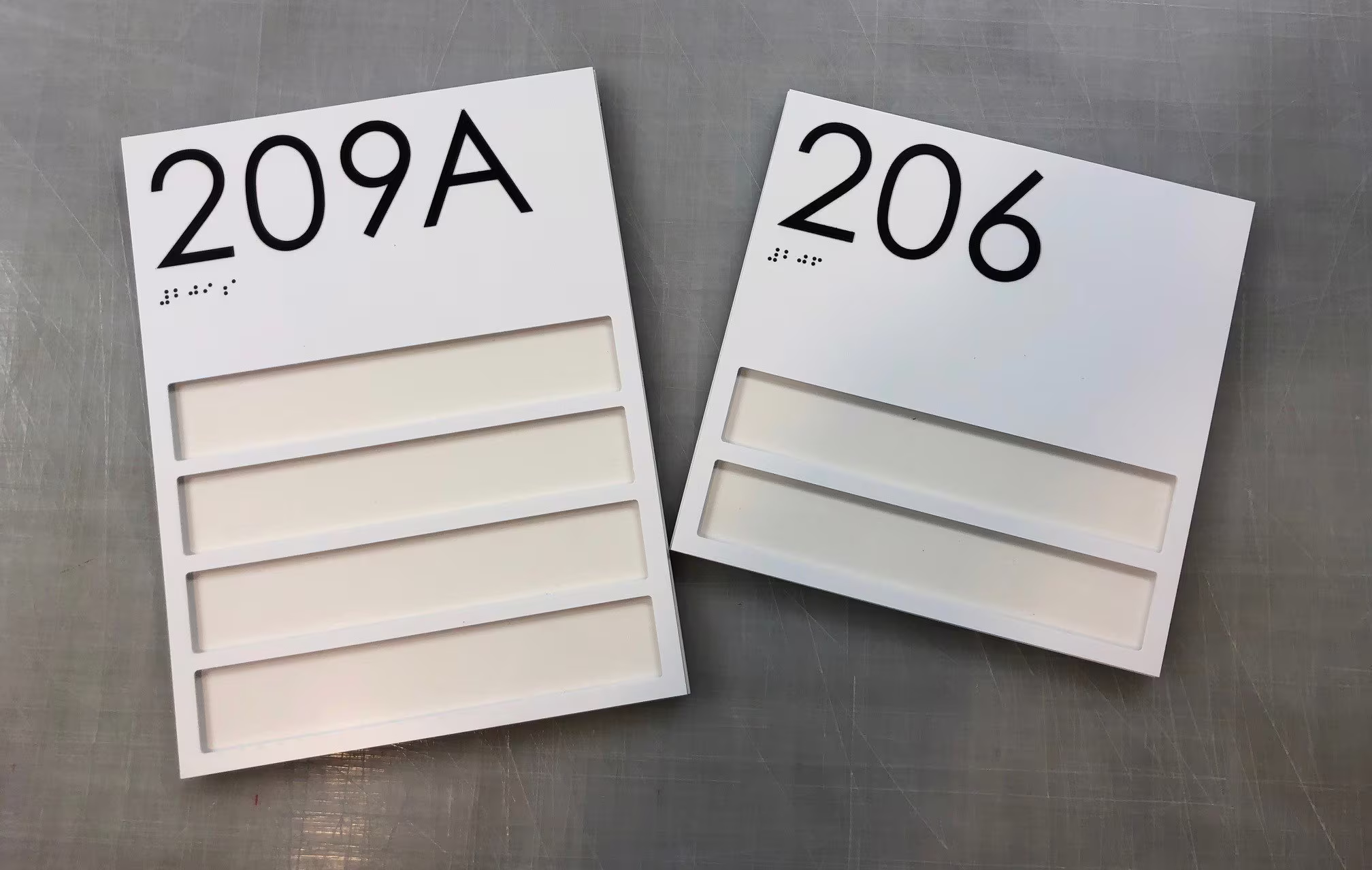Custom two- and three-window ADA room signs