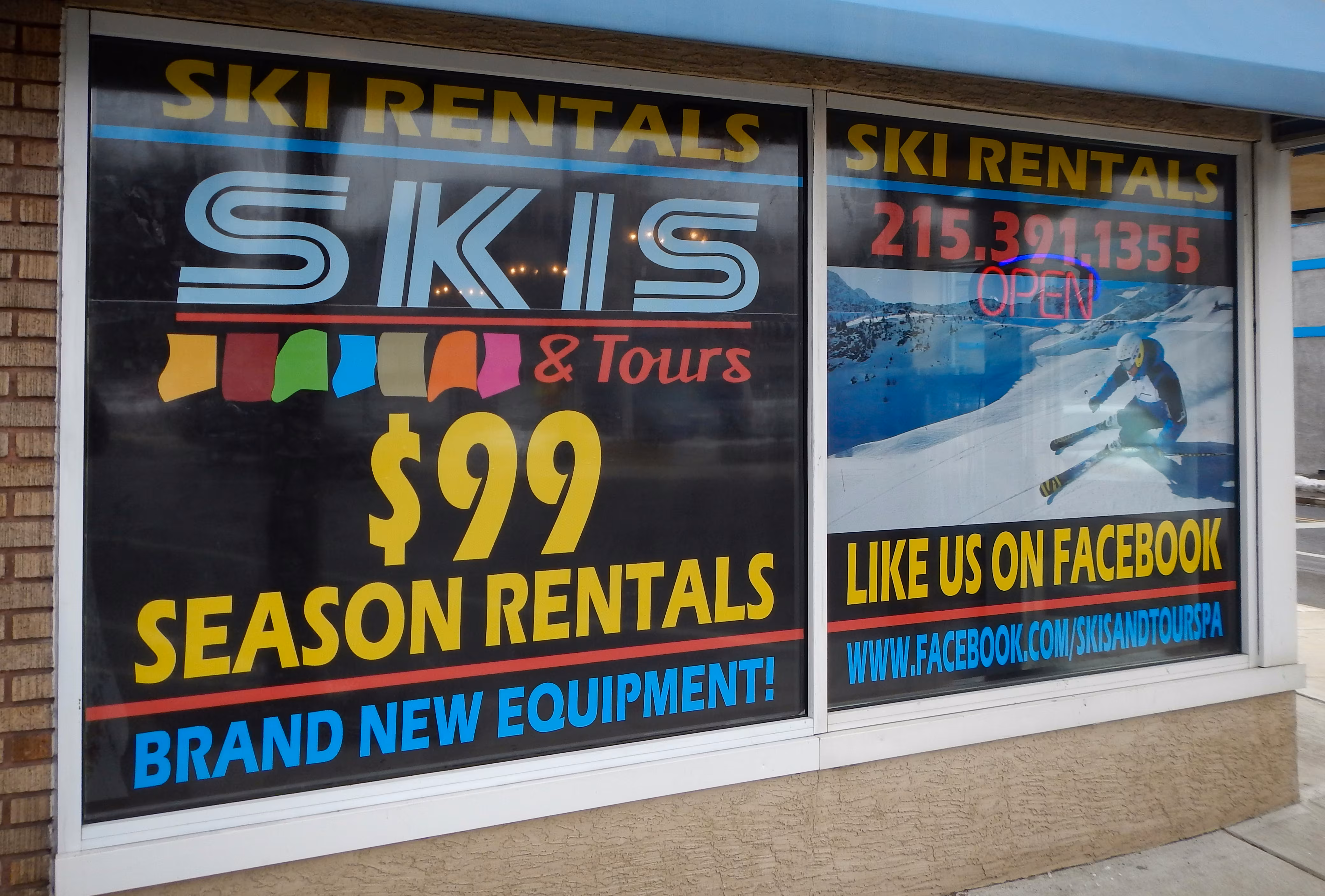 Custom vinyl signage on a storefront window