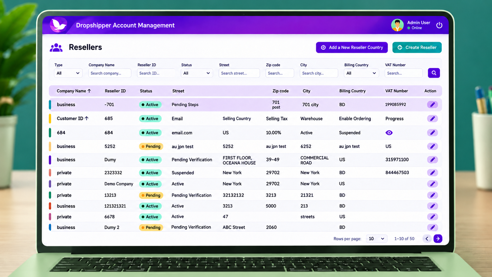 Dropshipper Onboarding Application