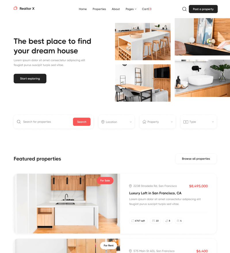Home V1 - Realtor X Webflow Template