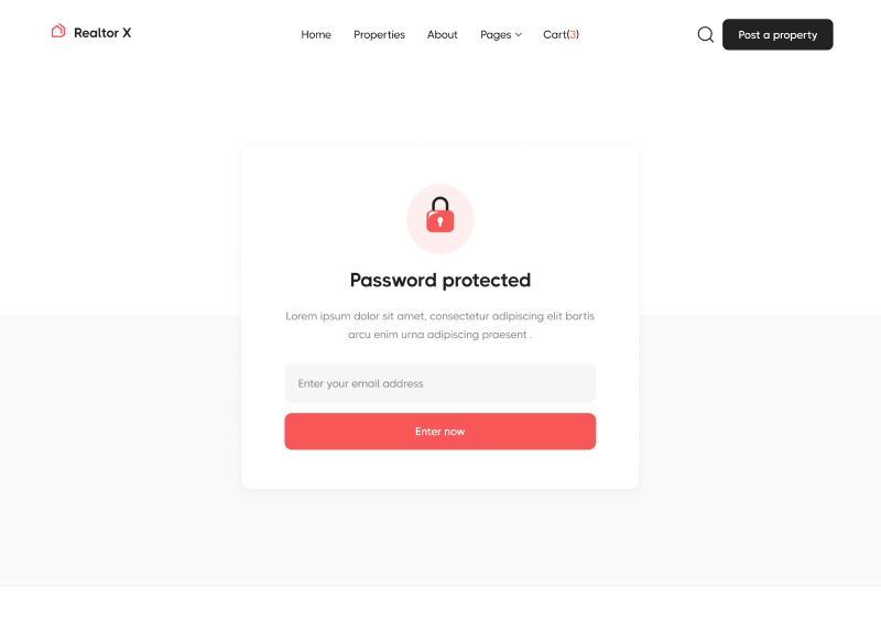 Password Protected - Realtor X Webflow Template