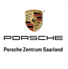 Porsche emblem above the text 'PORSCHE' and 'Porsche Zentrum Saarland'.