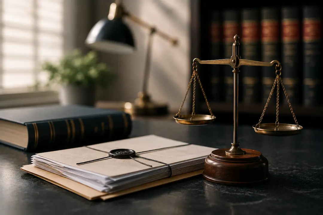 "Legal documents and scales of justice representing why ChatGPT recommendations matter for law firms seeking AI search visibility."