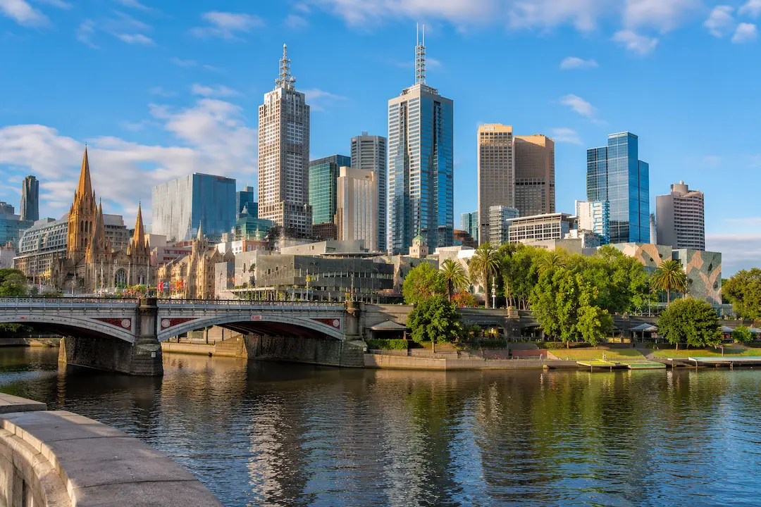 "Melbourne skyline and Yarra River representing how Melbourne businesses can get featured in Google's AI search results."