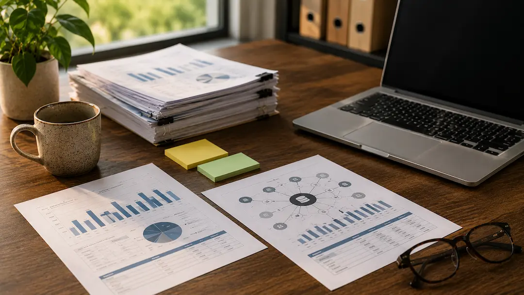 "Analytics reports, performance charts, and business data dashboard illustrating how high-quality data influences AI citations and brand visibility."