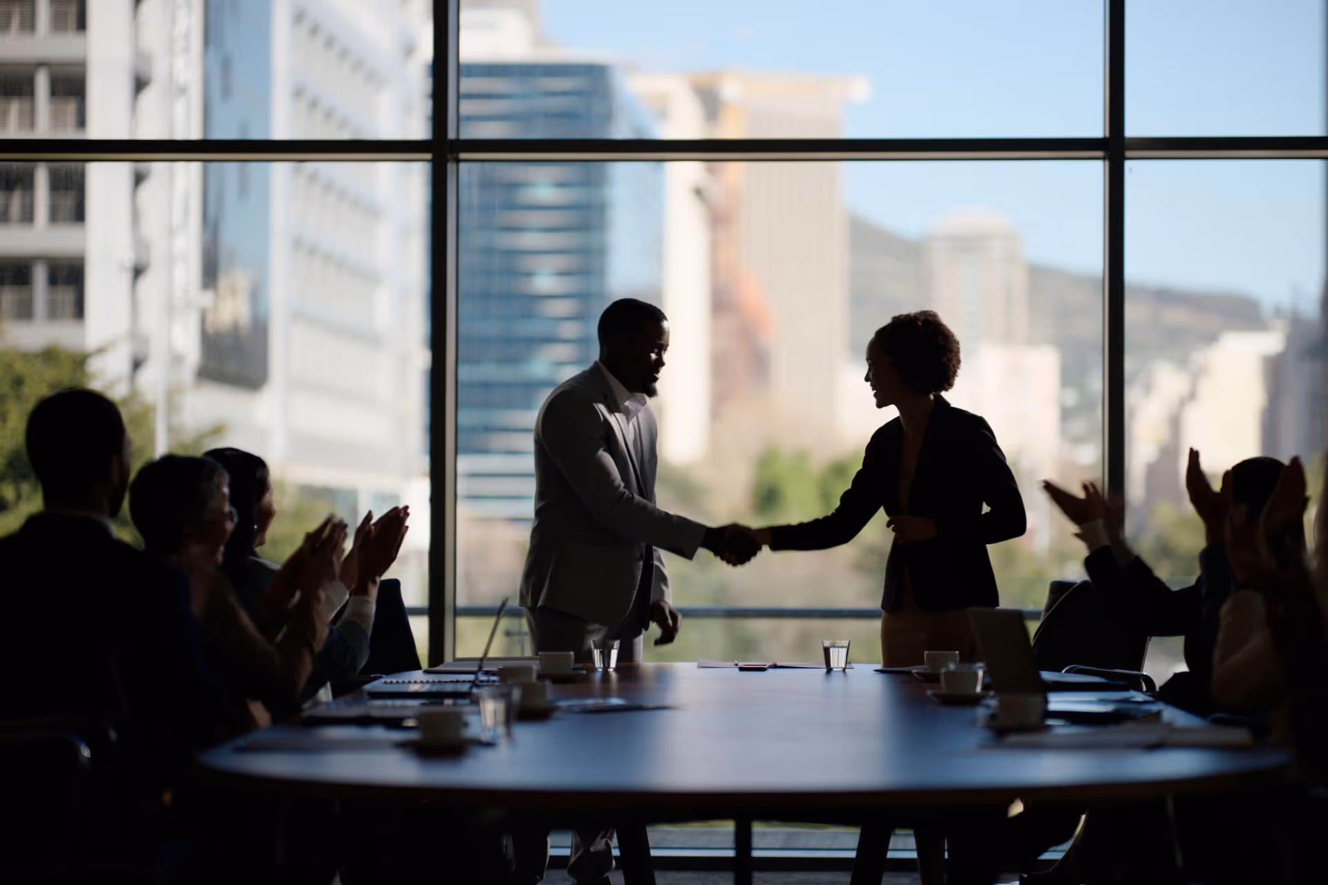 Business people shaking hands