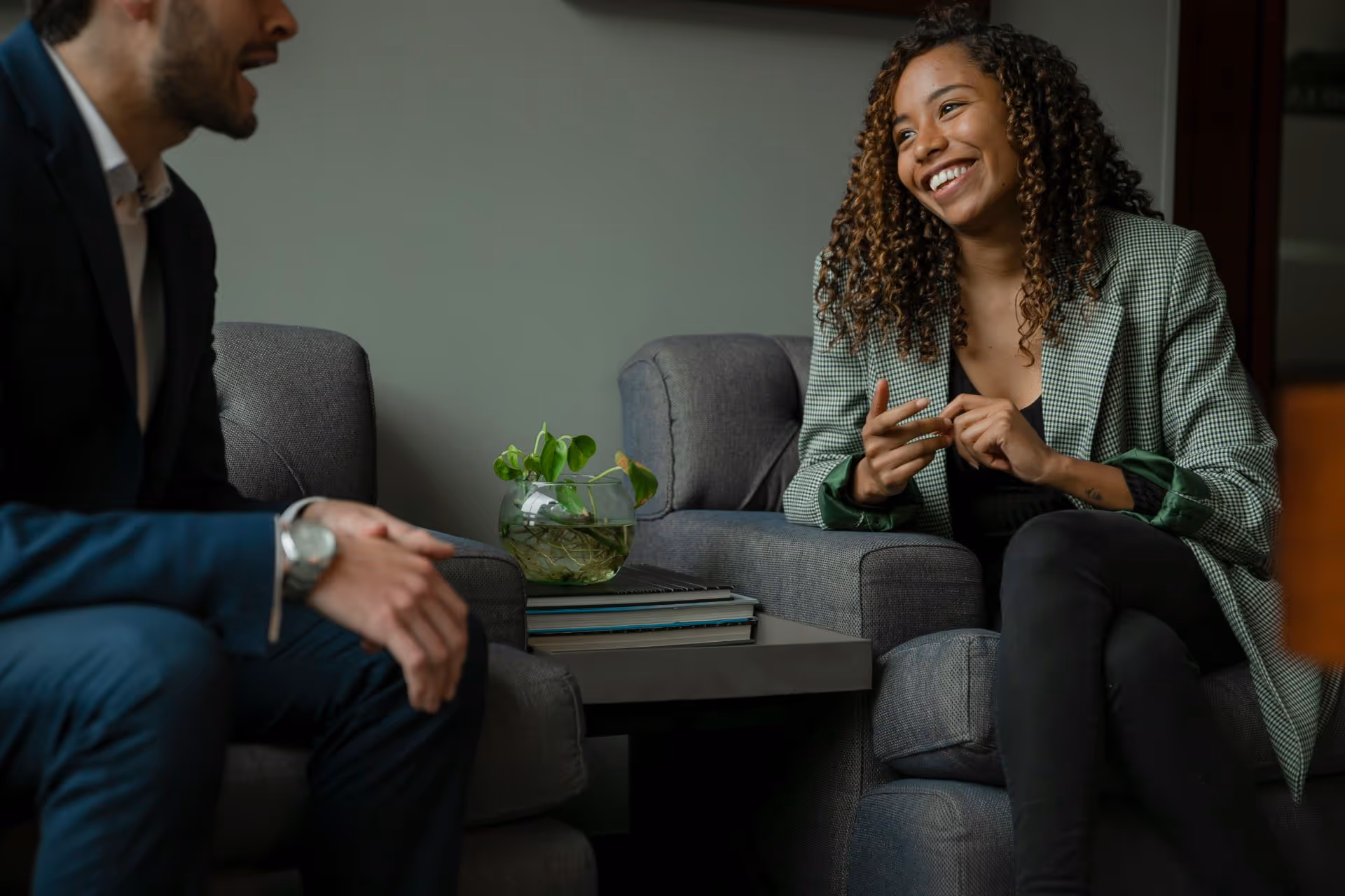 Two business people having a consultation.