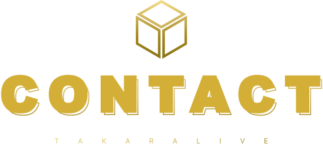 Text that says Contact along with Takara Live Production Logo and Takara Live name text