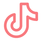 TikTok musical note logo in coral color.