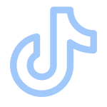 Light blue TikTok logo icon on a white background.