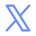 Stylized blue letter X logo with intersecting lines on a white background.