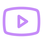 Golden outline of the YouTube play button icon on a white background.