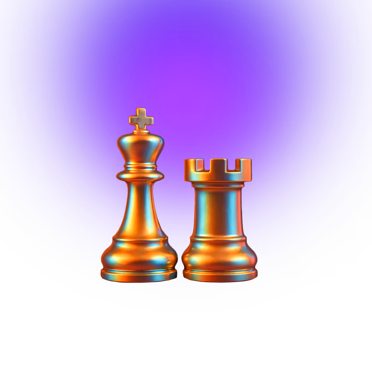 a gold 3D icon of a chess piece 