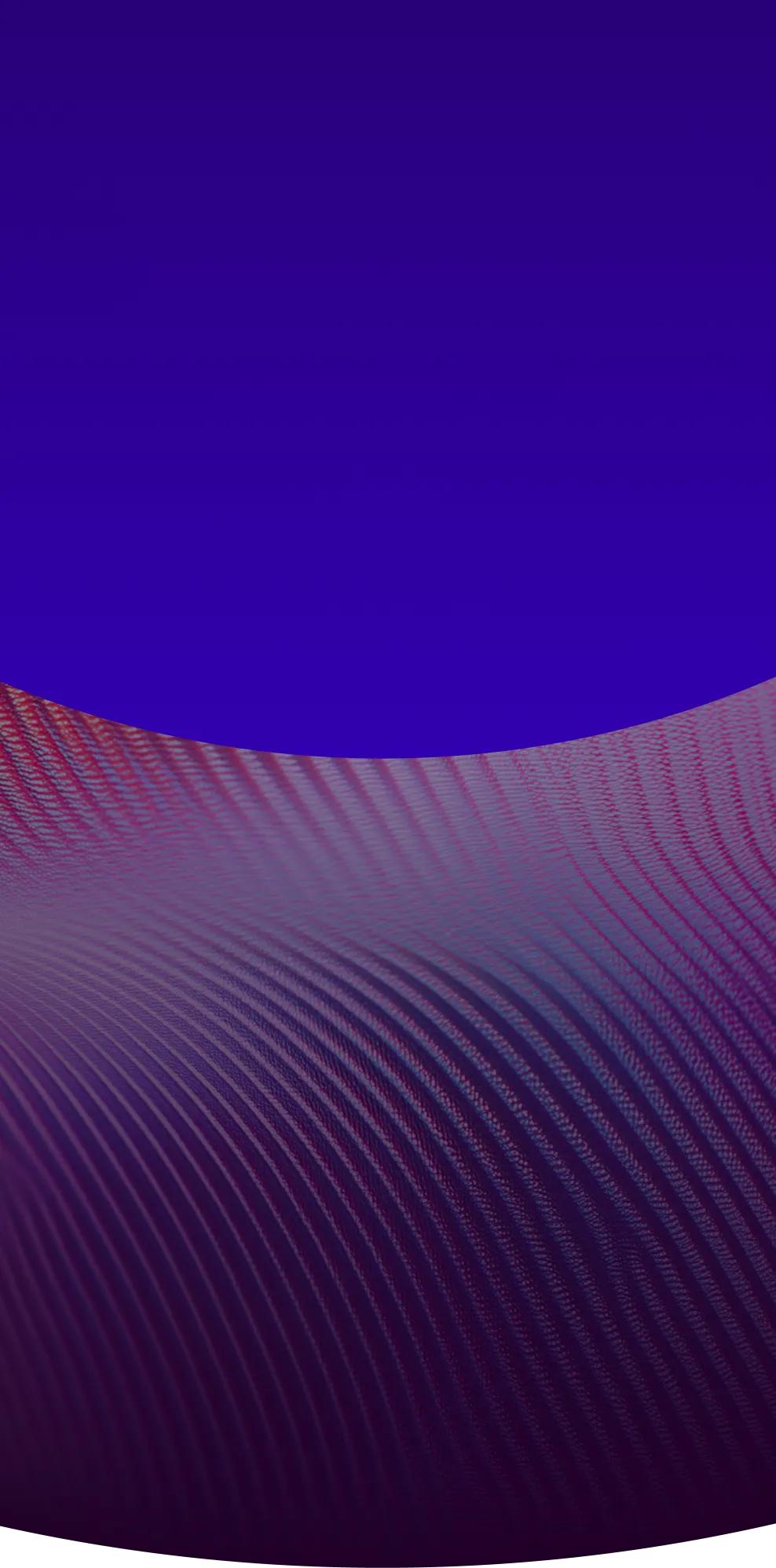 Abstract curved surface with purple and red horizontal lines creating a wave pattern against a deep blue background.