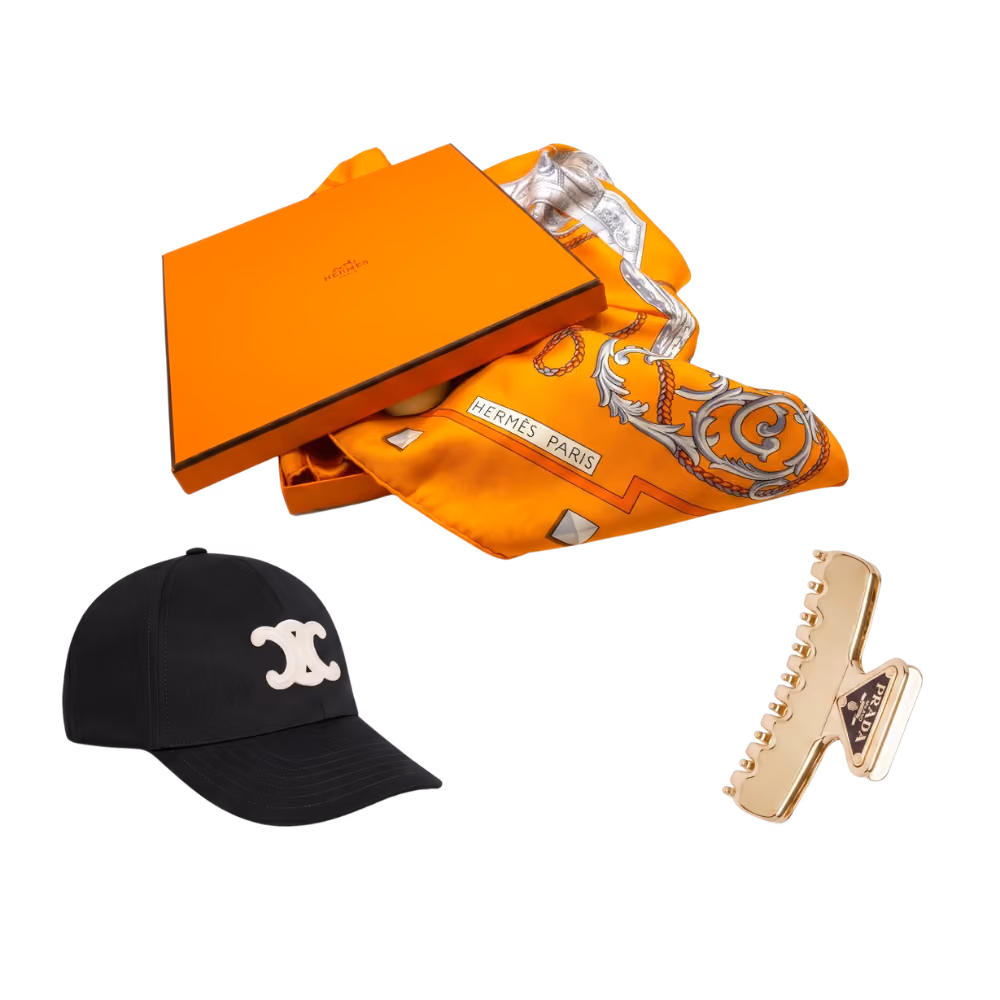 Accessoires de luxe expertisés, casquette et foulard