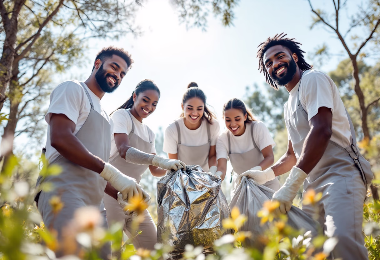 image of volunteerism in nature for an environmental conservation nonprofit