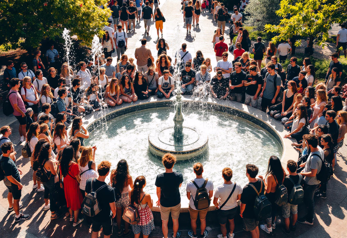 image of prospective students on campus tour