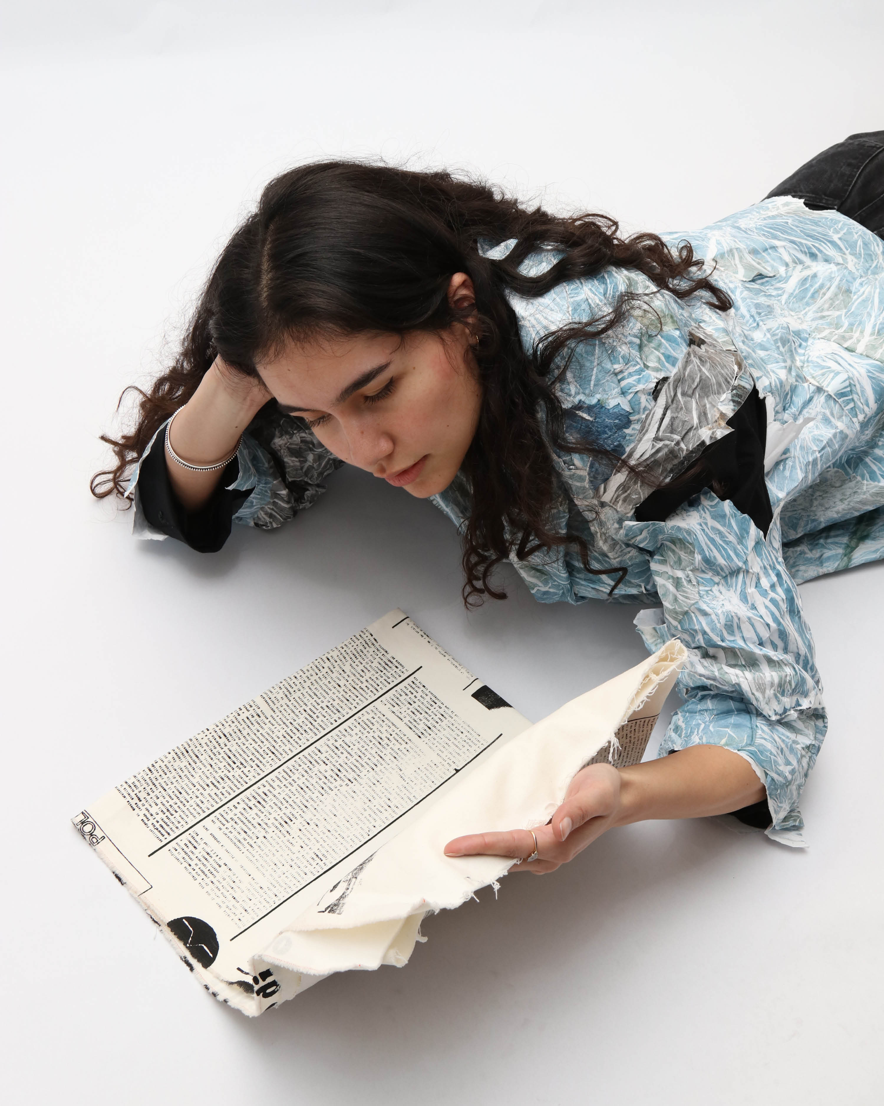 READING FABRIC DRESSED IN PAPER, PHOTOGRAPHIC SERIES