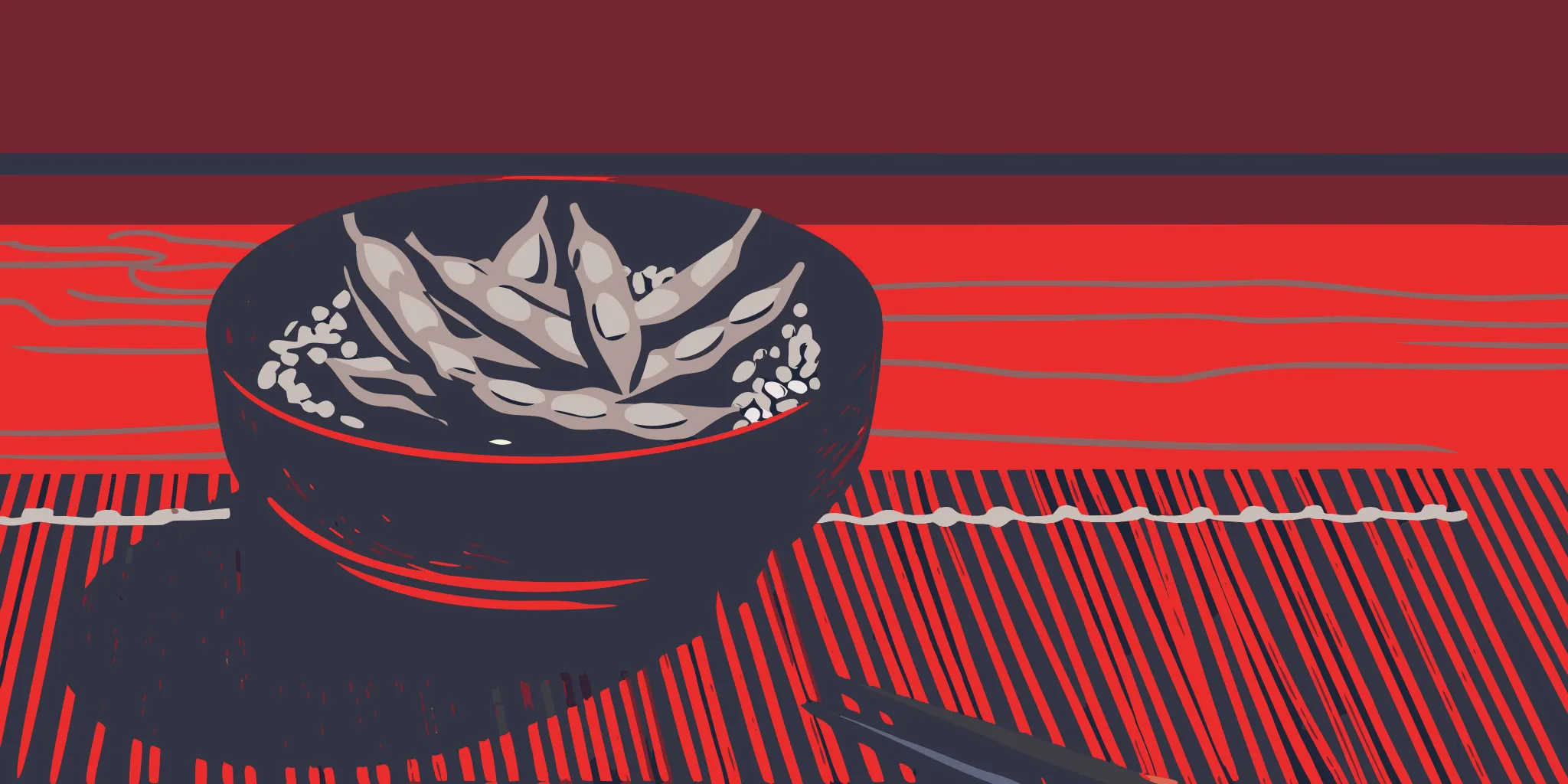 Japanese restaurant style edamame in a bowl, seasoned with coarse sea salt.