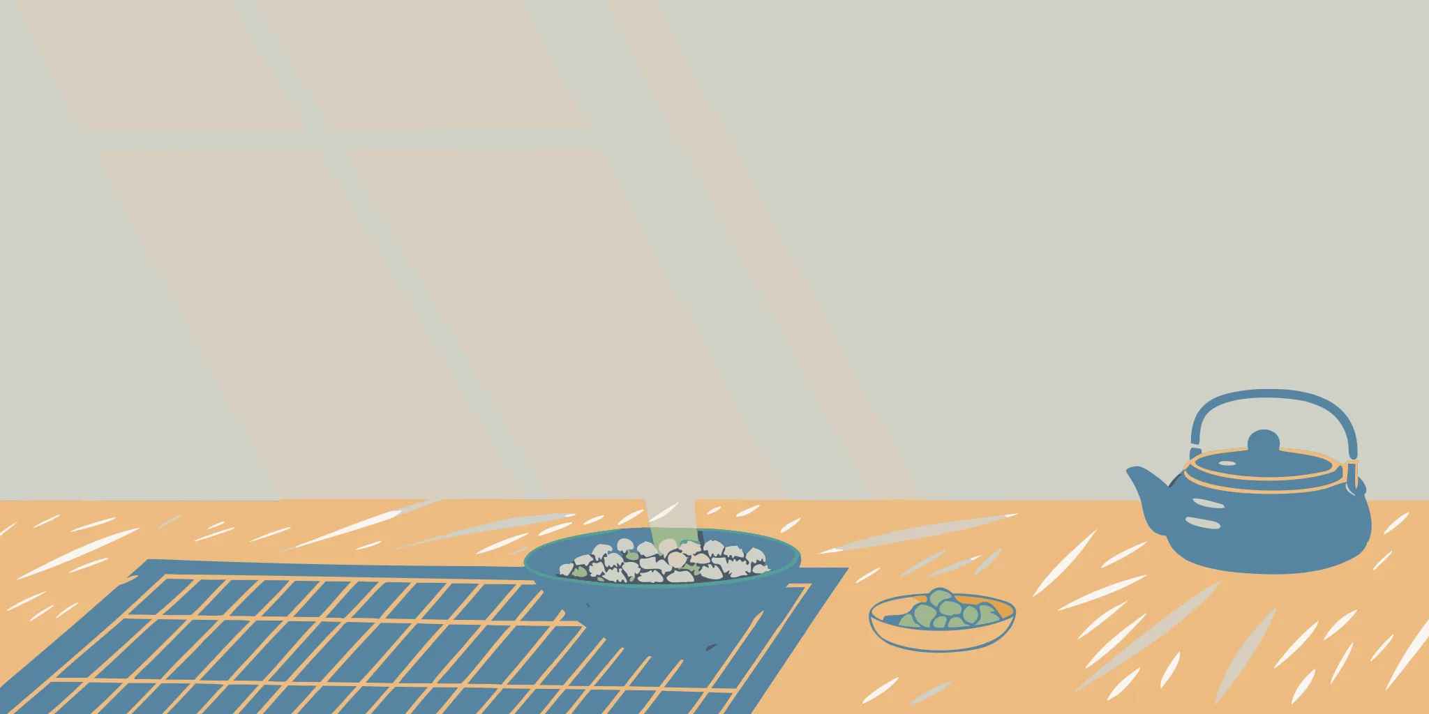 A steaming bowl of salted edamame, prepared restaurant style.