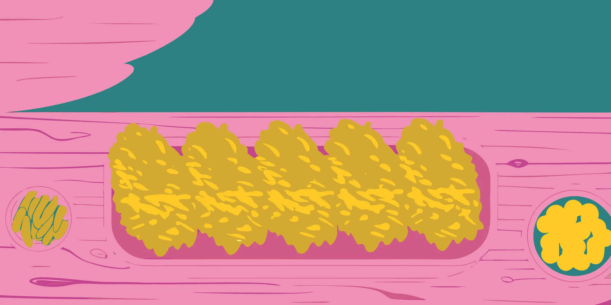 Crispy Japanese chicken katsu served with dipping sauce and pickles.