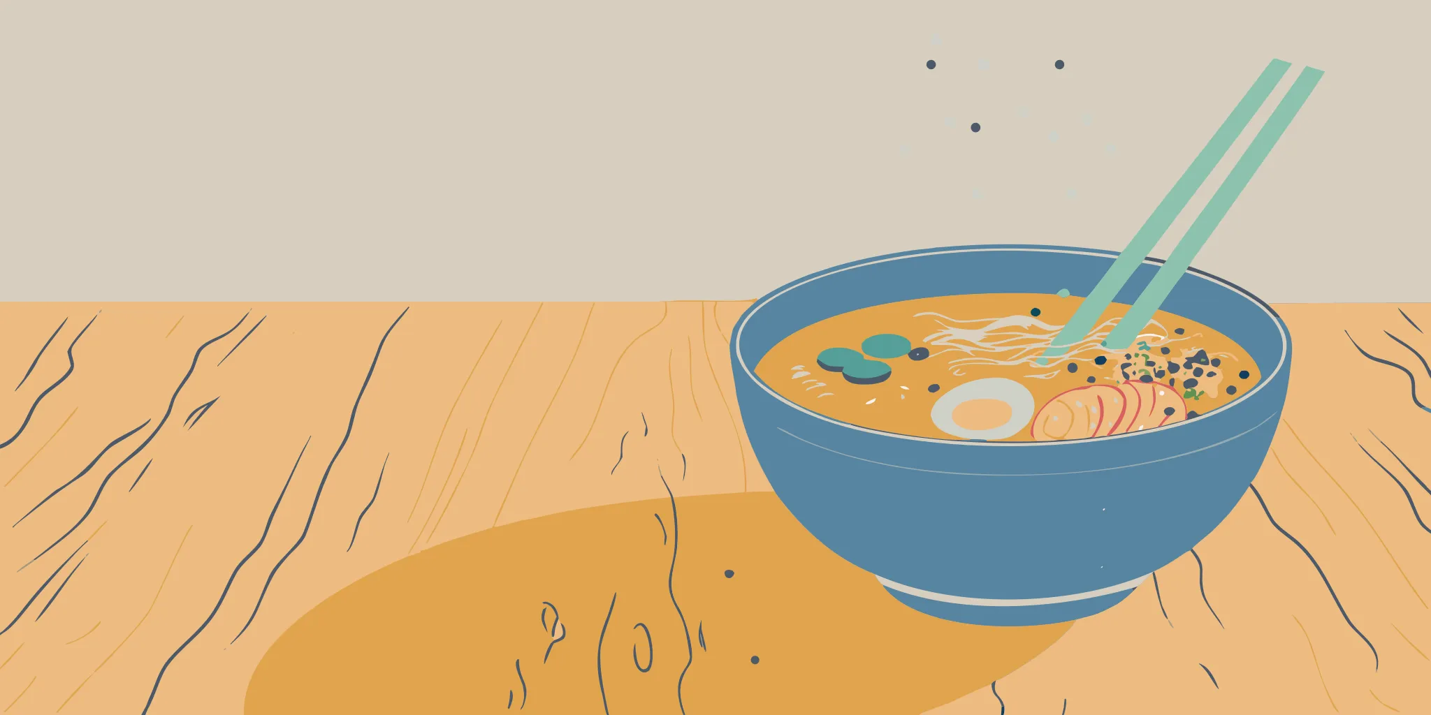 A bowl of ramen with a soft-boiled egg and vegetables, a meal defined by the nutrition in ramen noodles.