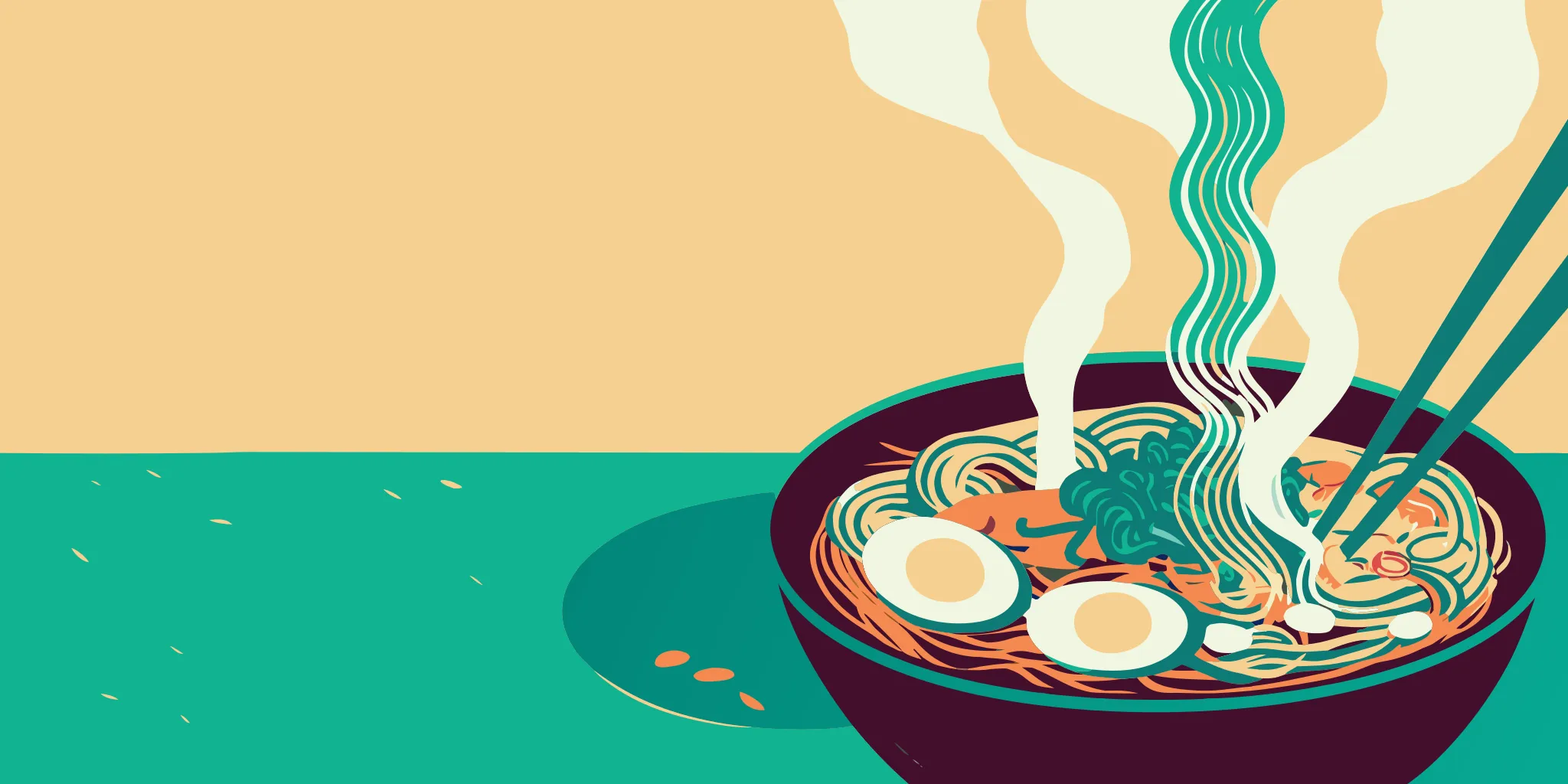 Nutrition info for a bowl of ramen noodles with a soft-boiled egg and vegetables.