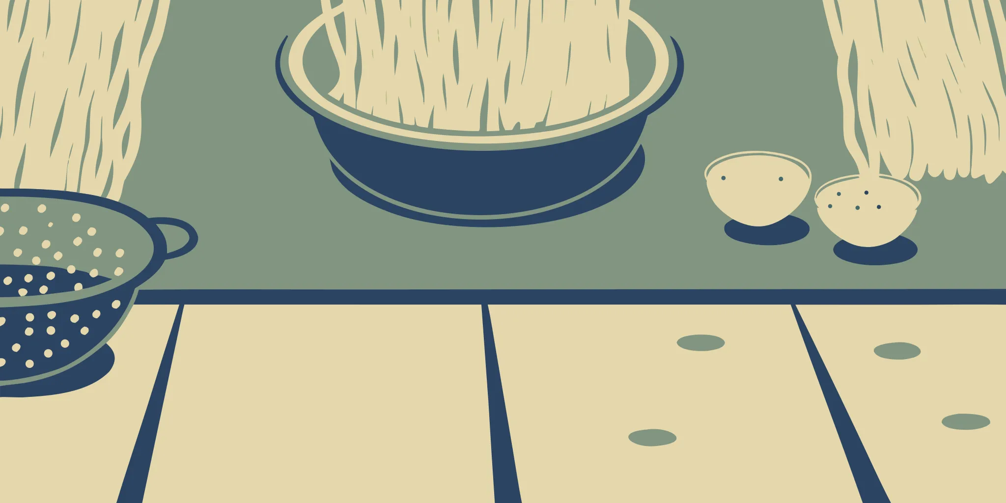 A bowl of ramen noodles and seasonings on a counter, ready for your ramen mission.